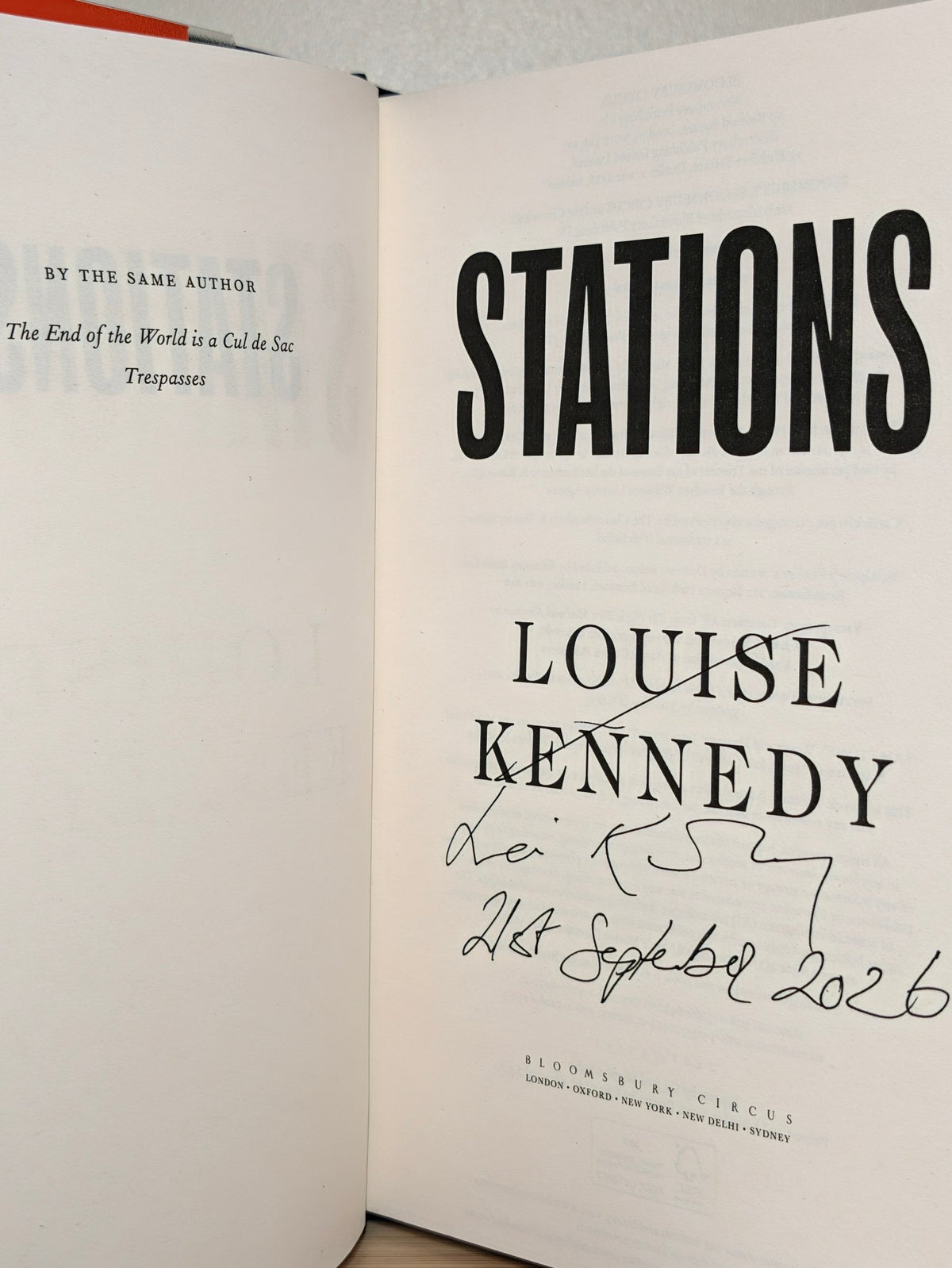 Stations by Louise Kennedy (Signed Dated First Edition) - Fialta Books