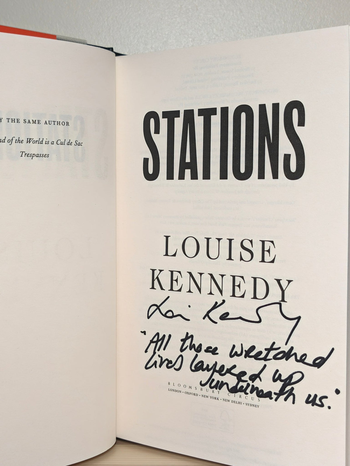 Stations by Louise Kennedy (Signed Lined First Edition) - Fialta Books