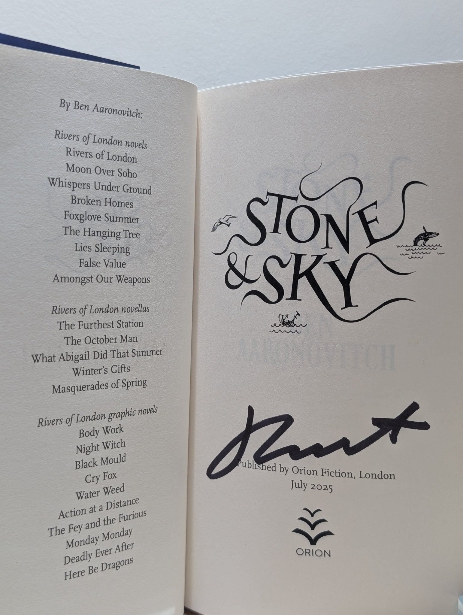Stone and Sky: Rivers of London series by Ben Aaronovitch (Signed) - Fialta Books