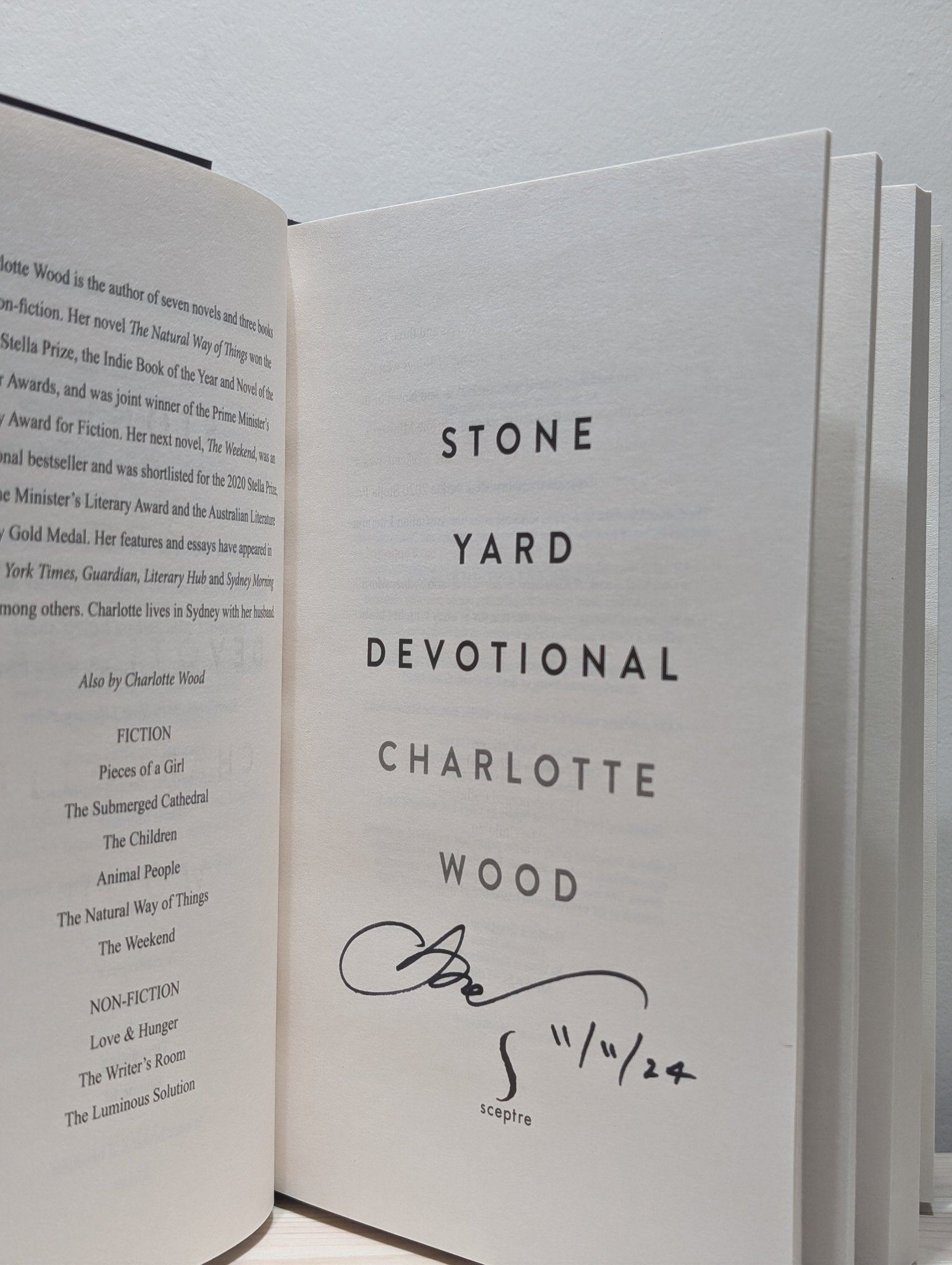 Stone Yard Devotional by Charlotte Wood (Signed Dated First Edition) - Fialta Books