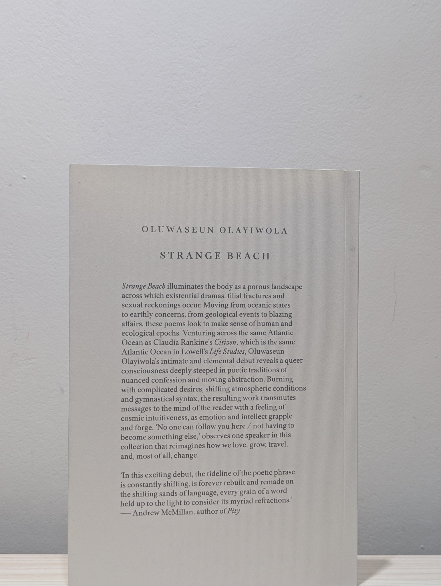 Strange Beach by Oluwaseun Olayiwola (Signed First Edition) - Fialta Books