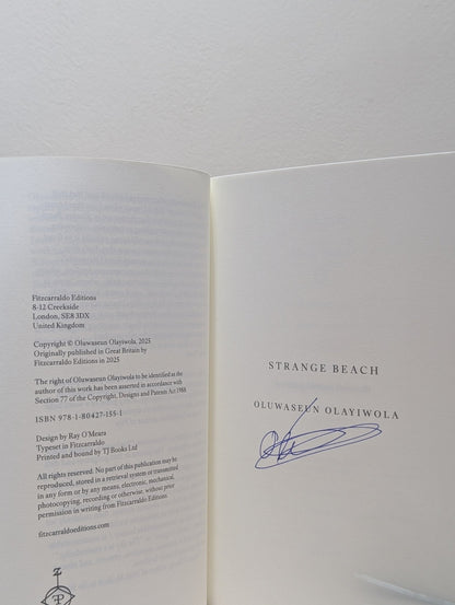 Strange Beach by Oluwaseun Olayiwola (Signed First Edition) - Fialta Books