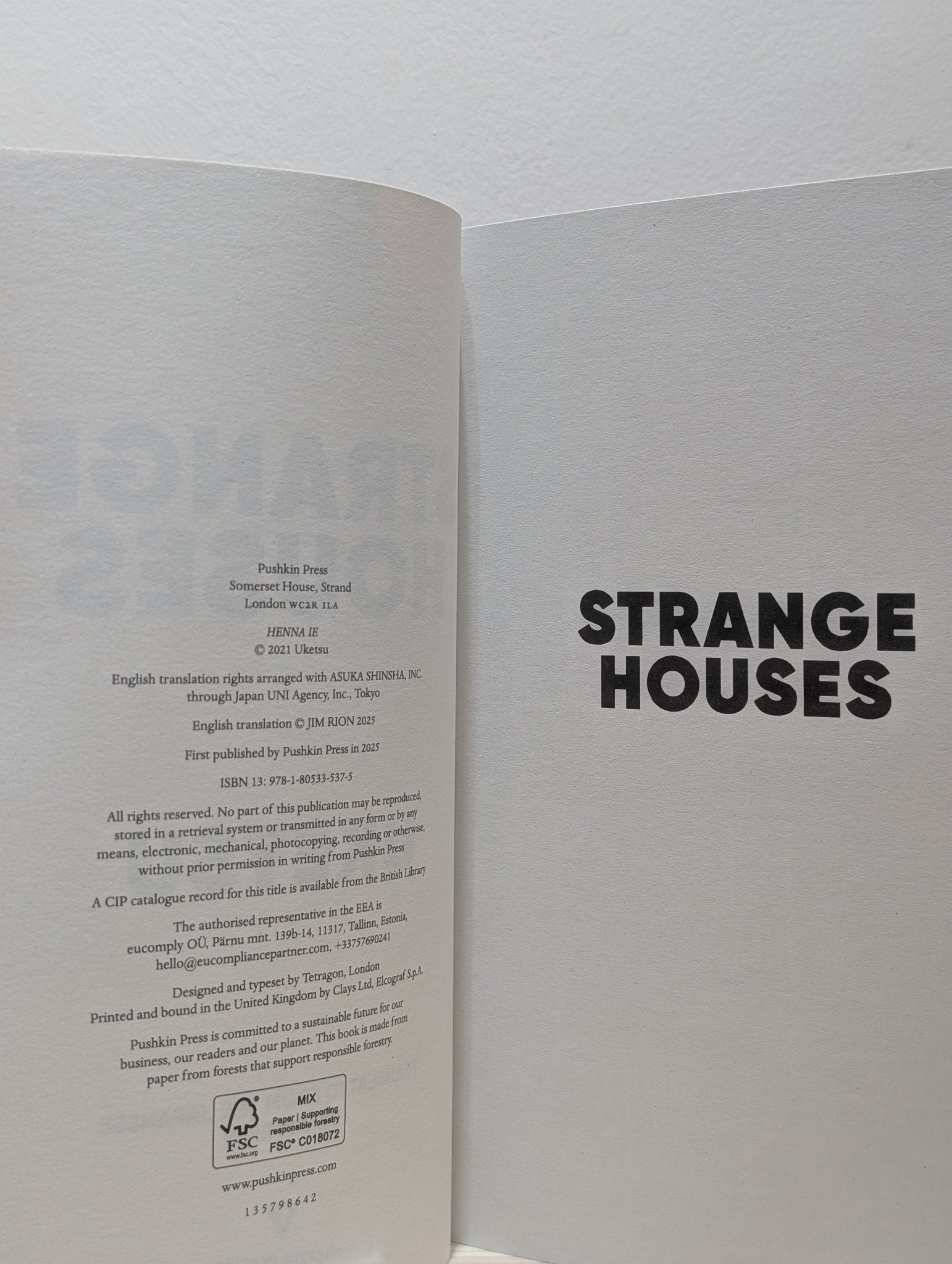 Strange Houses by Uketsu (Signed First Edition) - Fialta Books