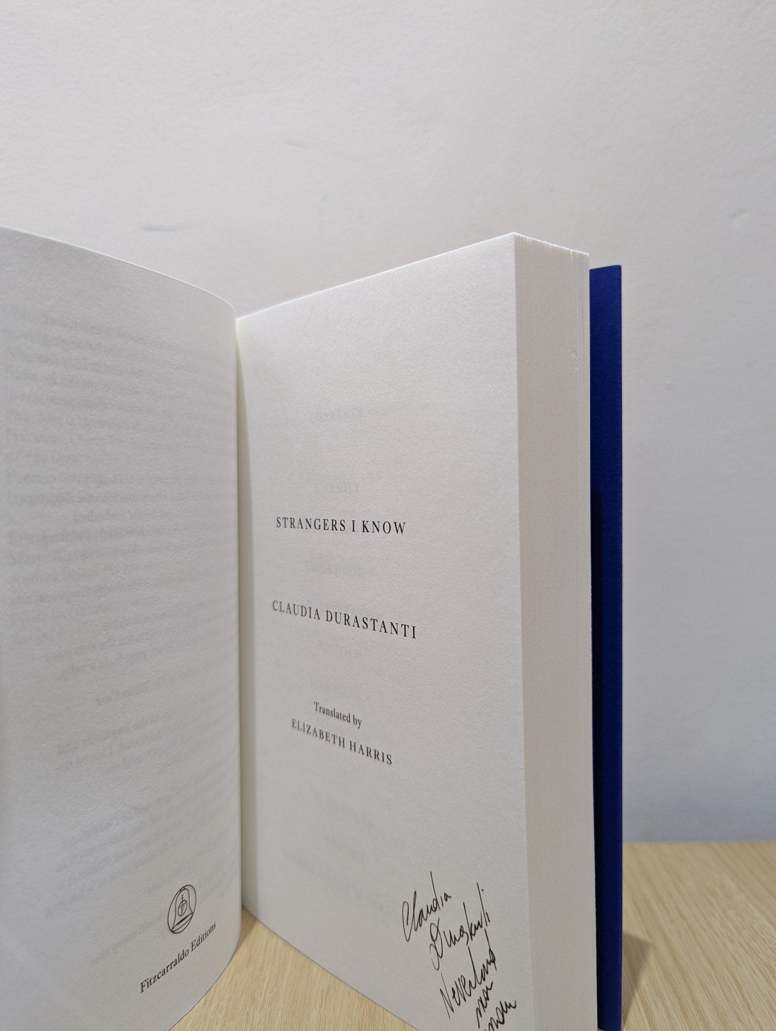 Strangers I Know by Claudia Durastanti (Signed First Edition) - Fialta Books