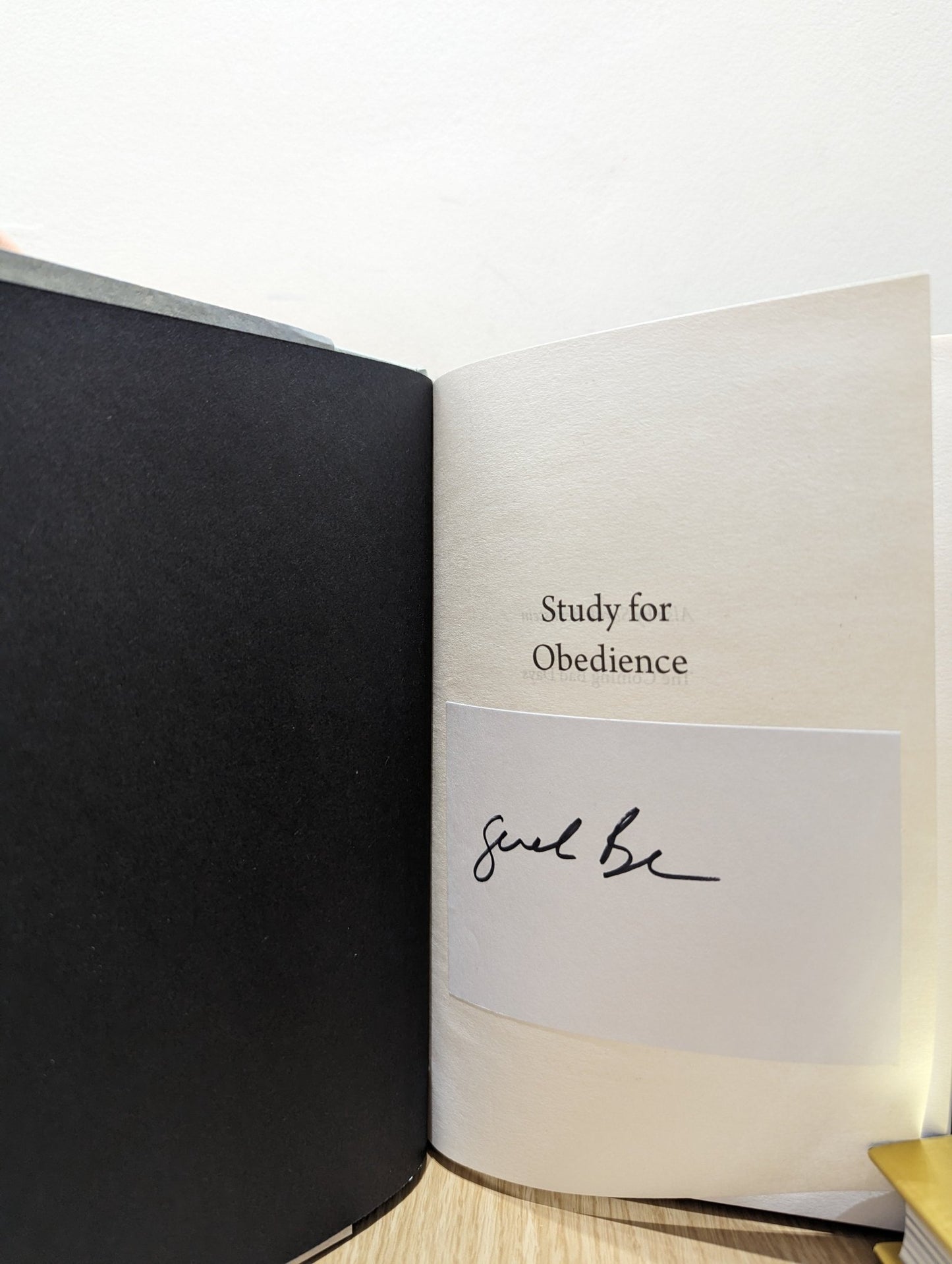 Study for Obedience by Sarah Bernstein (Signed First Edition) - Fialta Books