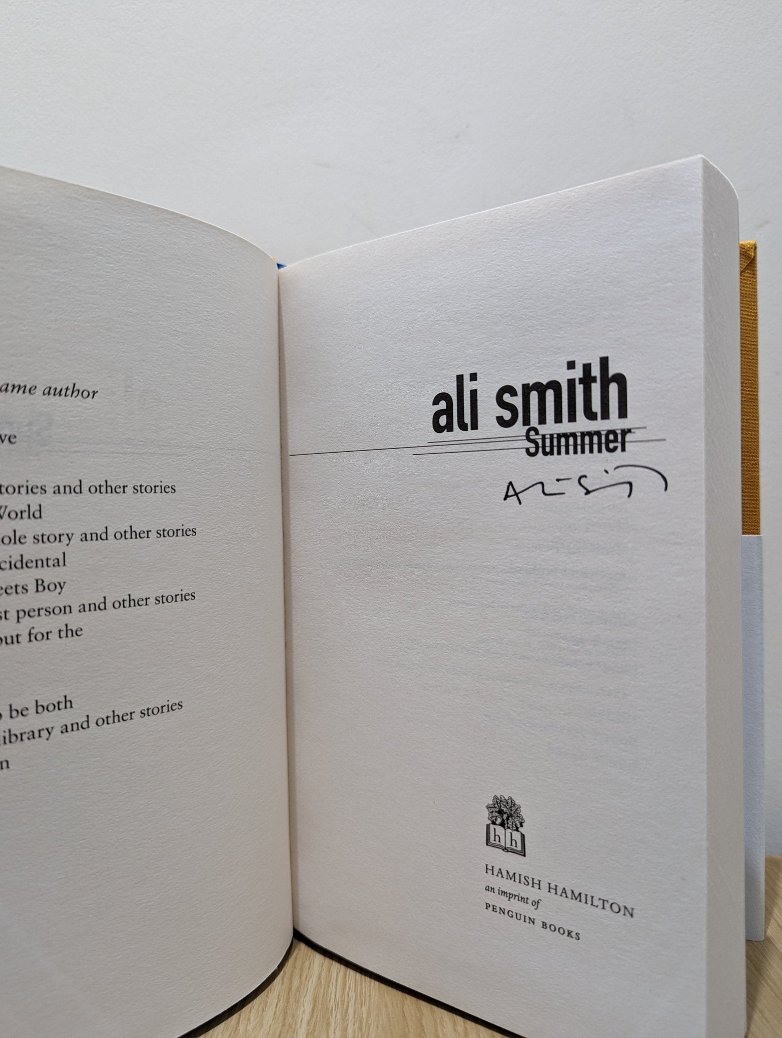 Summer by Ali Smith (Signed First Edition) - Fialta Books