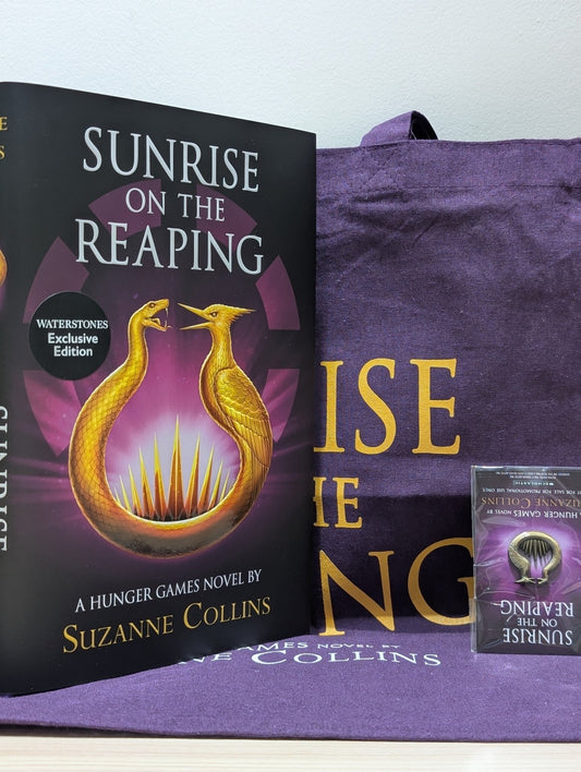 Sunrise on the Reaping: The Hunger Games by Suzanne Collins (First Edition with tote bag and pin) - Fialta Books