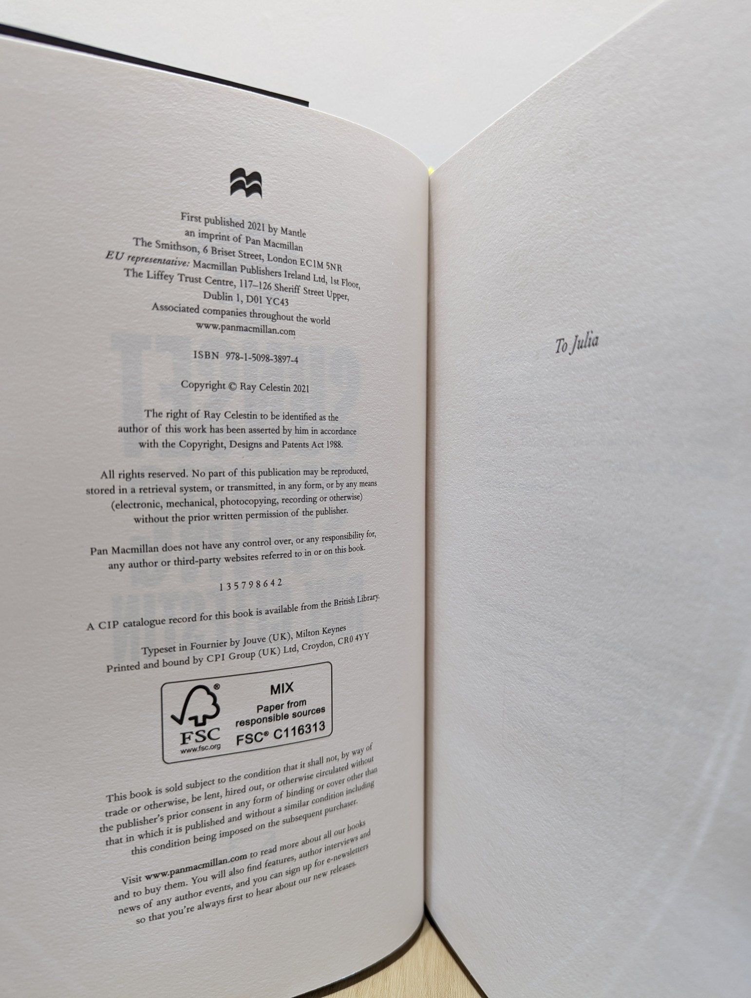 Sunset Swing by Ray Celestin (Signed First Edition) - Fialta Books