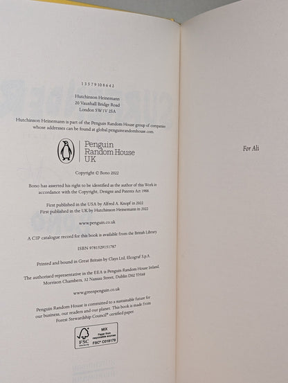 Surrender: 40 Songs, One Story by Bono (Signed) - Fialta Books