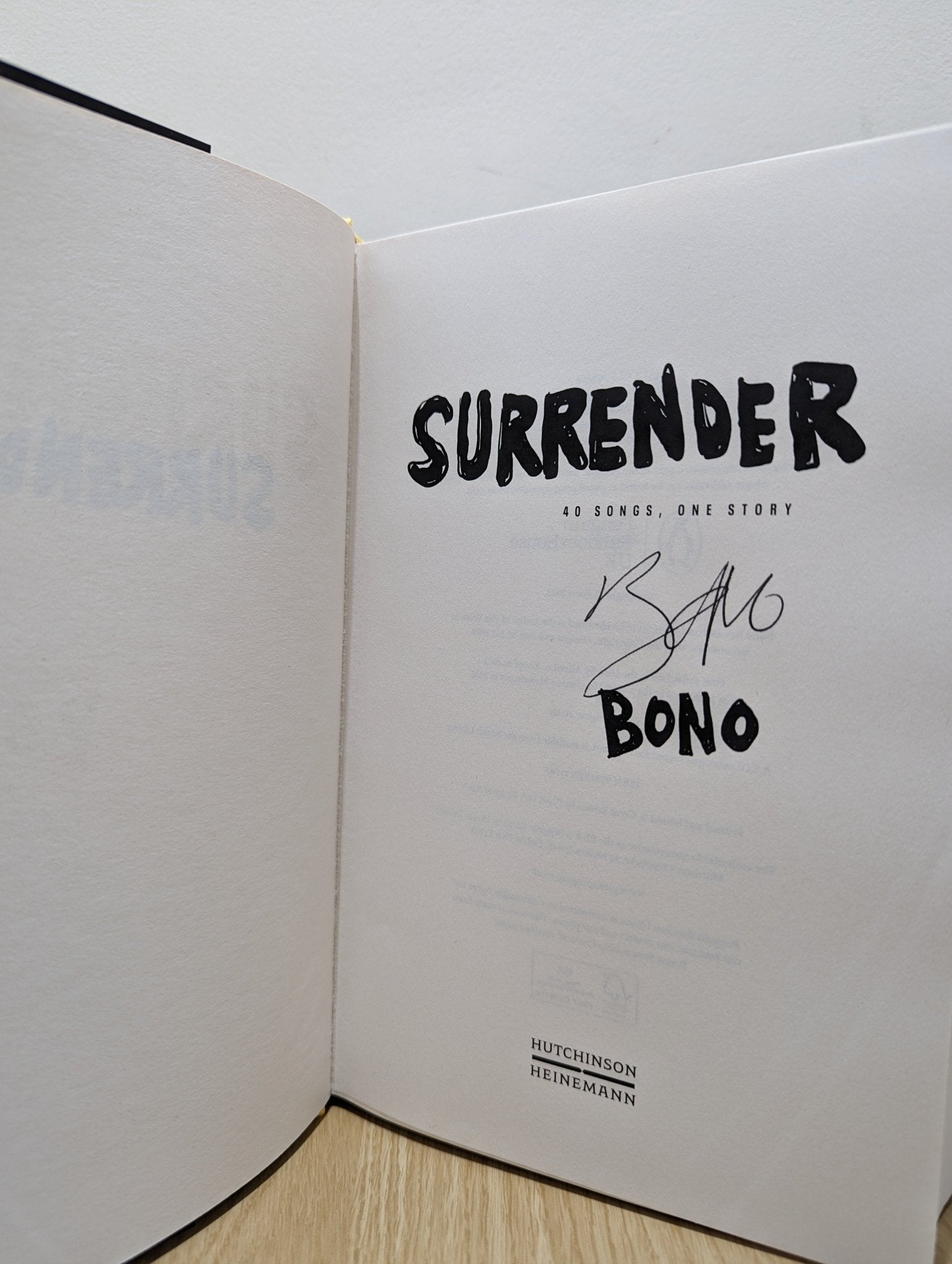 Surrender: 40 Songs, One Story by Bono (Signed First Edition) - Fialta Books