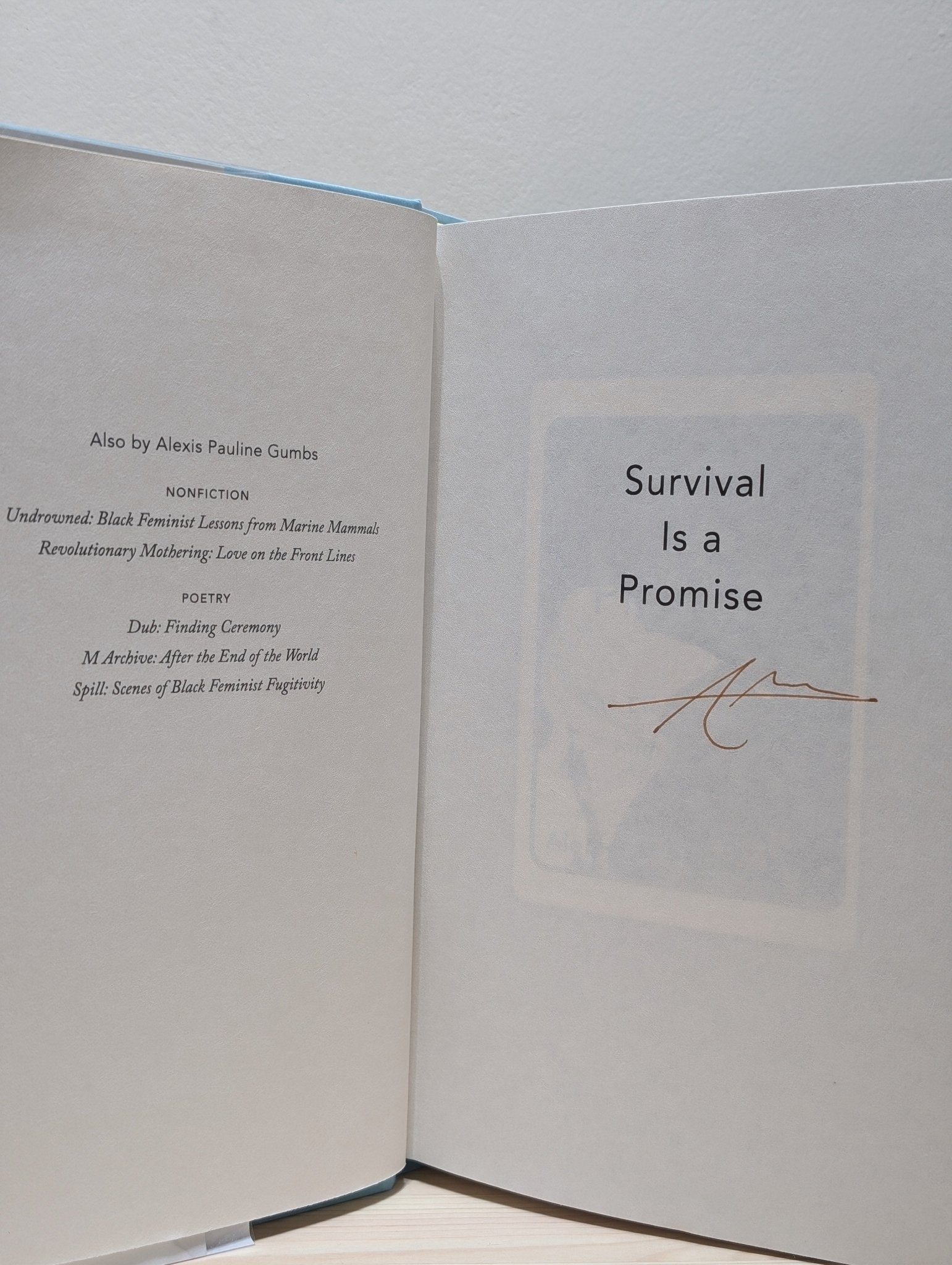 Survival Is a Promise: The Eternal Life of Audre Lorde by Alexis Pauline Gumbs (Signed First Edition) - Fialta Books