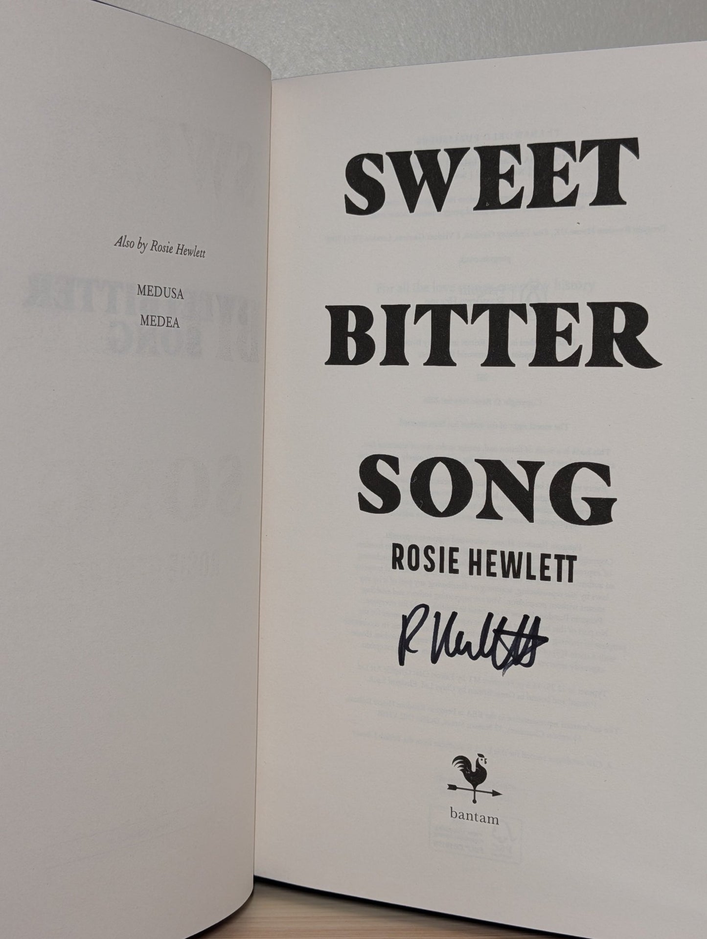 Sweetbitter Song by Rosie Hewlett (Signed First Edition with sprayed edges) - Fialta Books