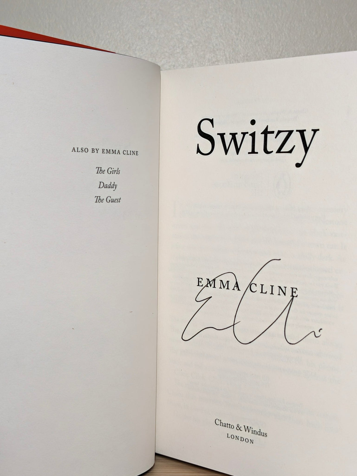 Switzy by Emma Cline (Signed First Edition) - Fialta Books