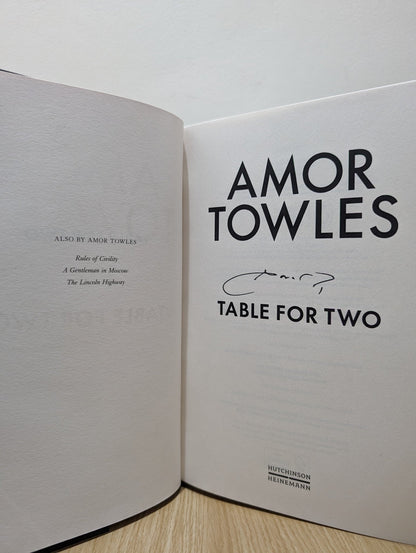 Table For Two by Amor Towles (Signed First Edition) - Fialta Books