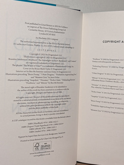 Tailored Realities by Brandon Sanderson (Signed First Edition) - Fialta Books