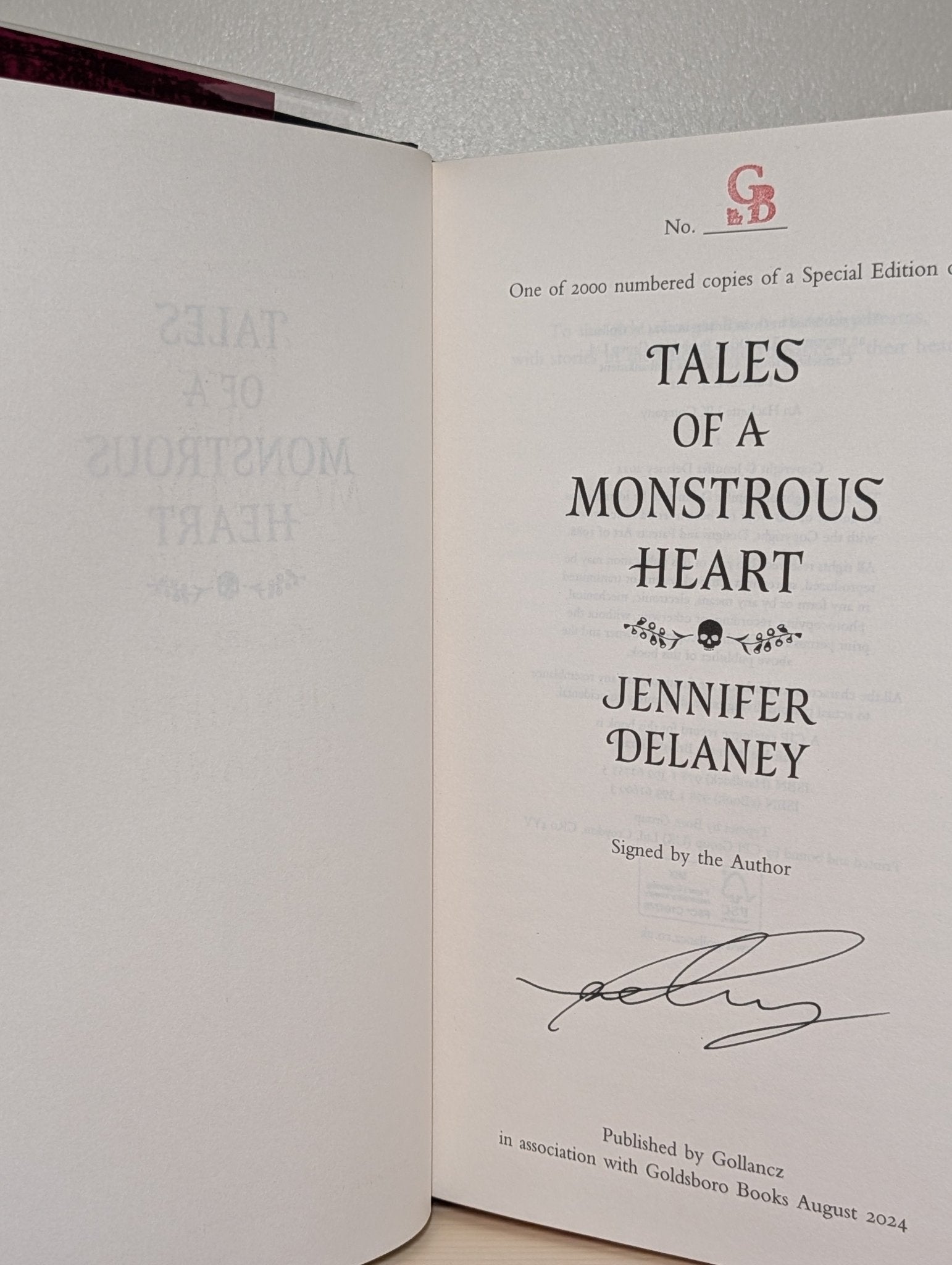 Tales of a Monstrous Heart by Jennifer Delaney (Signed First Edition with sprayed edges) - Fialta Books