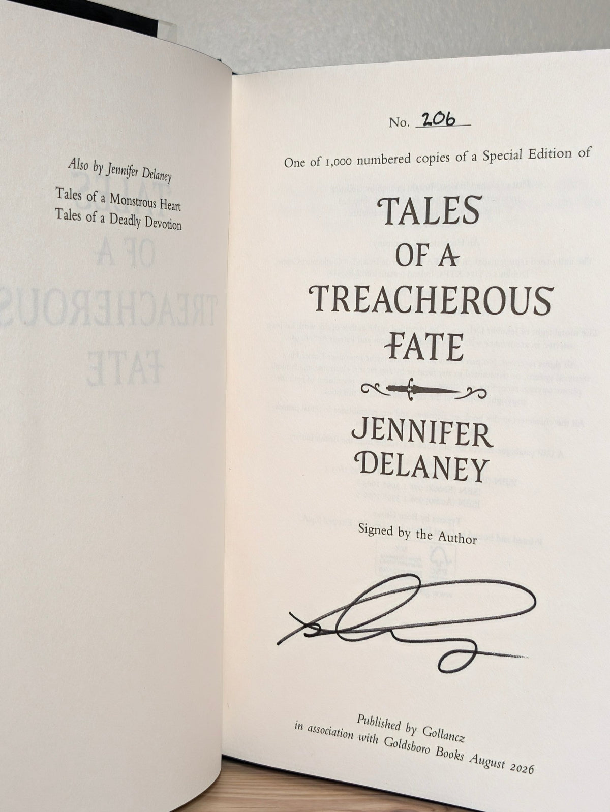 Tales of a Monstrous Heart; Tales of a Deadly Devotion; Tales of a Treacherous Fate (Signed Numbered Set with sprayed edges) - Fialta Books