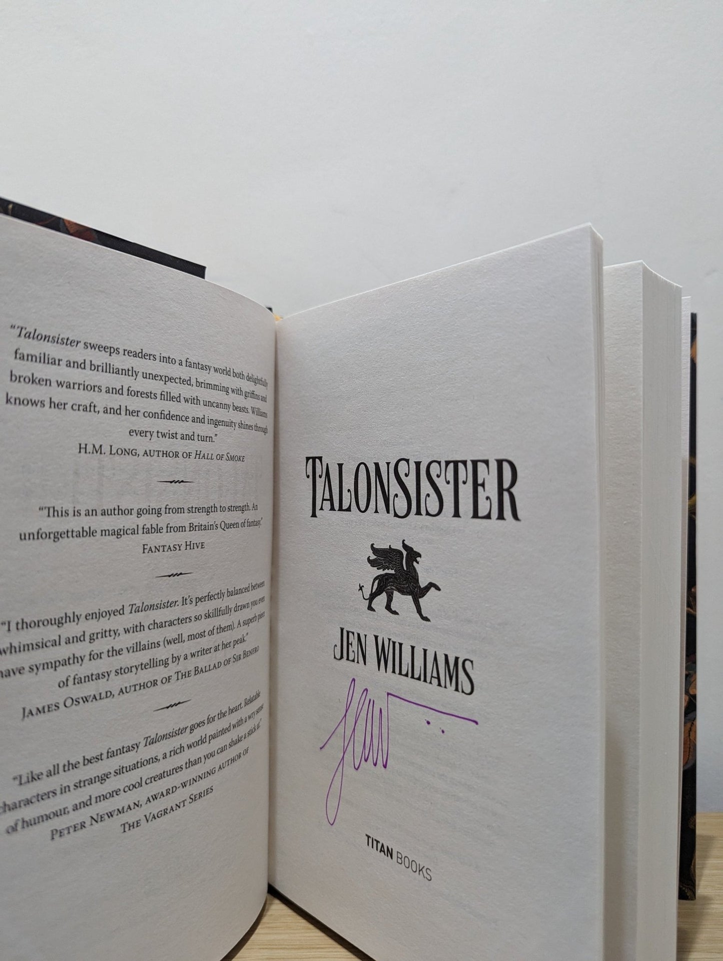 Talonsister by Jen Williams (Signed First Edition) - Fialta Books