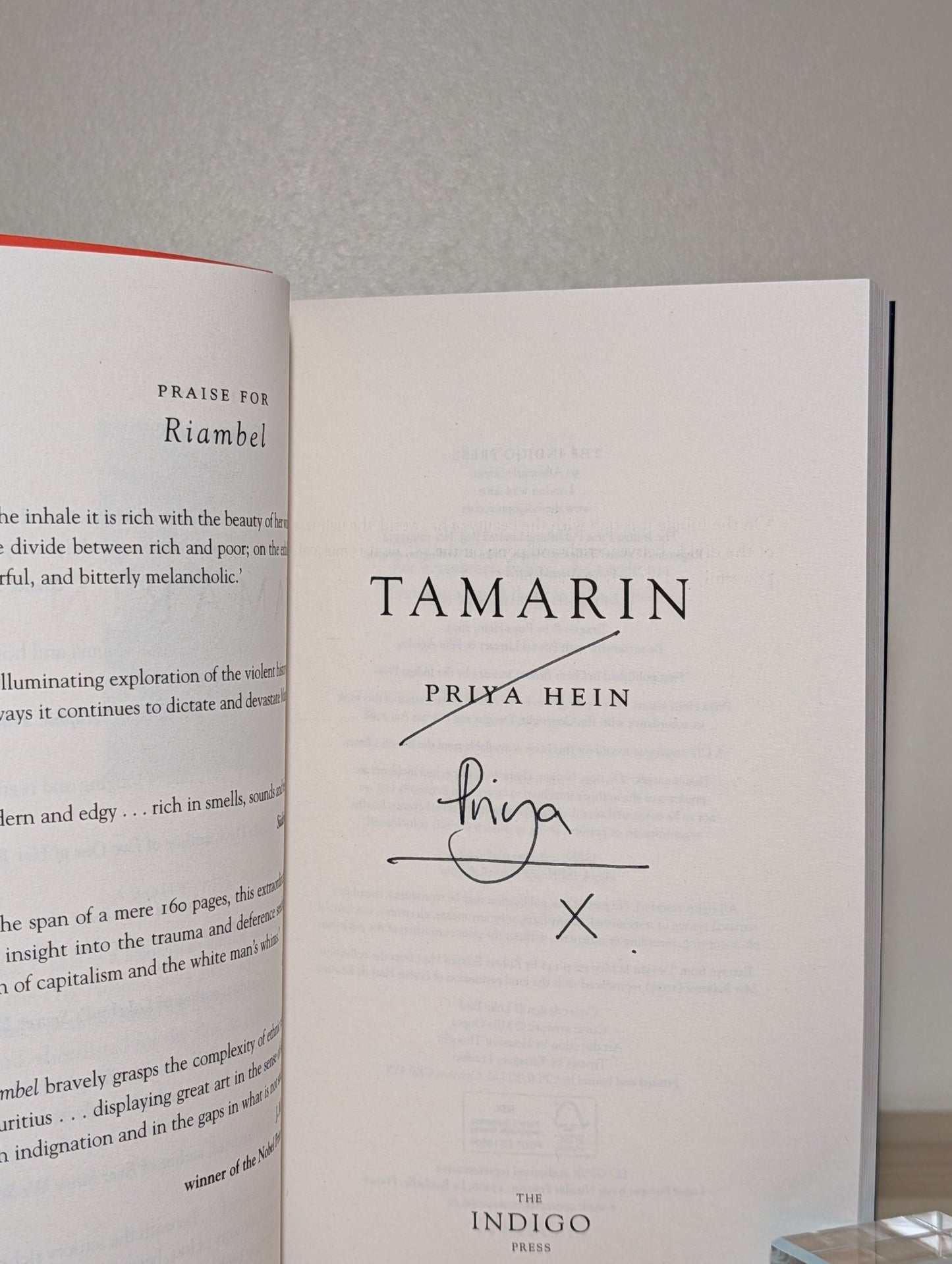 Tamarin by Priya Hein (Signed First Edition) - Fialta Books