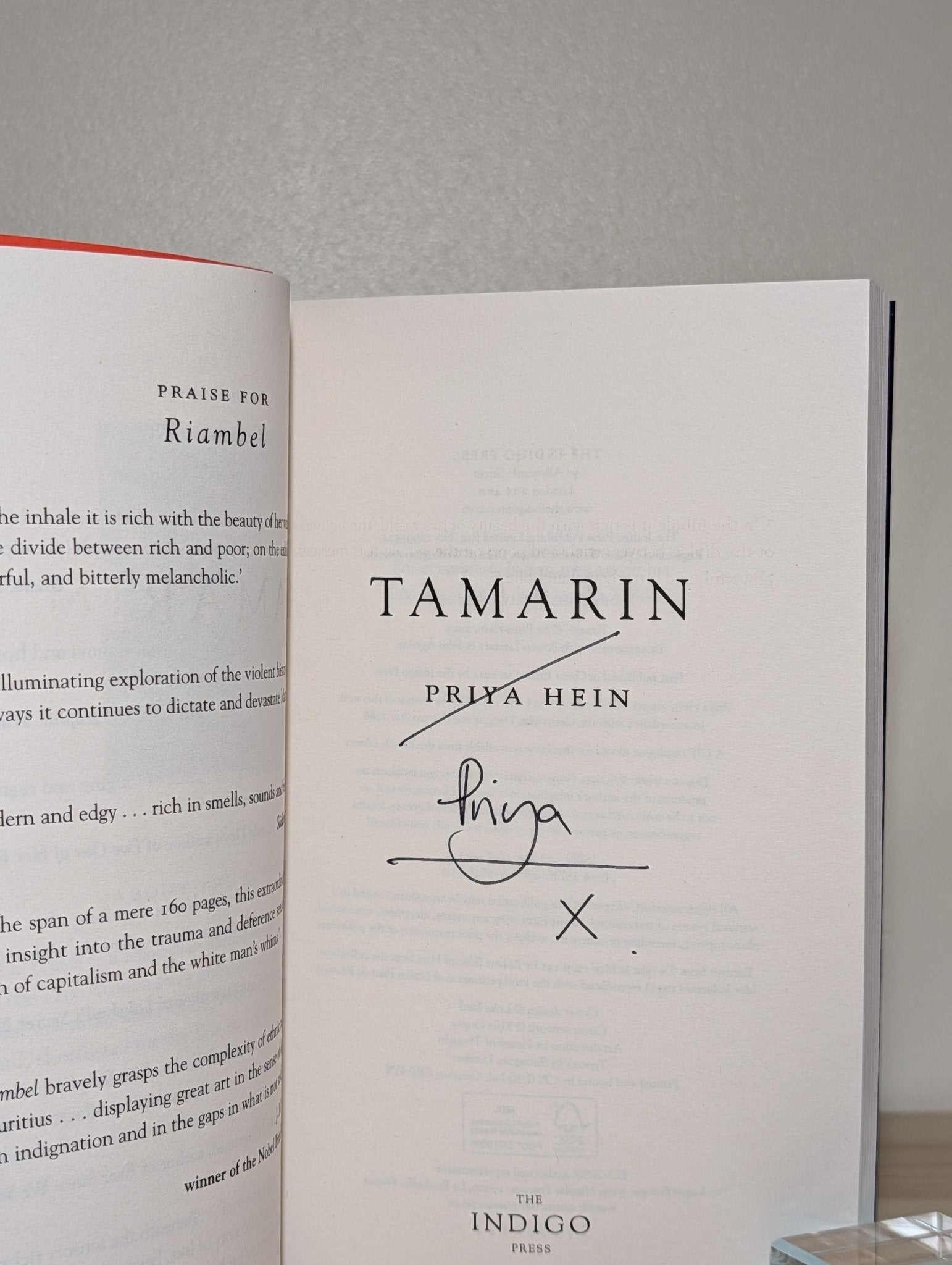 Tamarin by Priya Hein (Signed First Edition) - Fialta Books