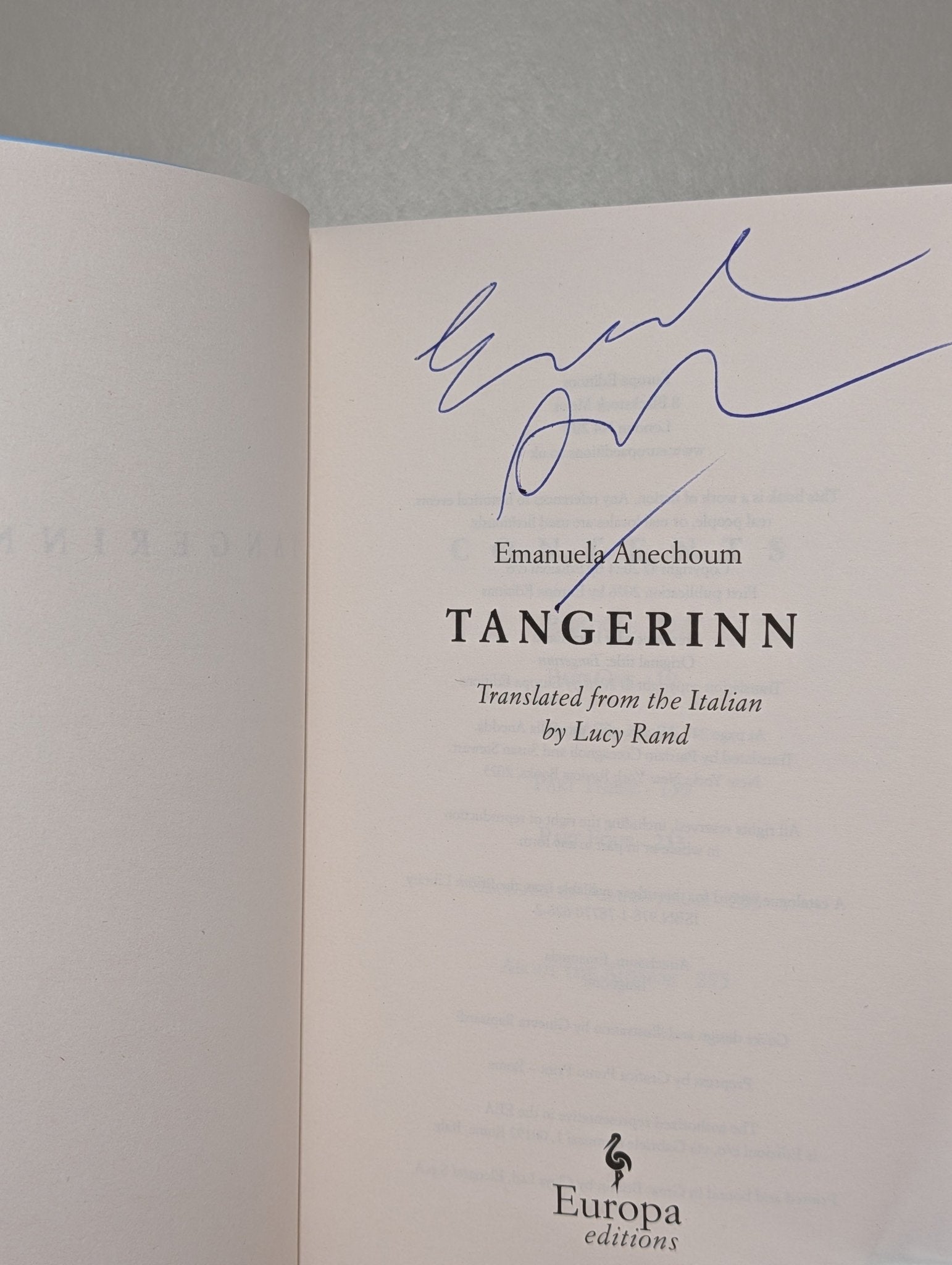 Tangerinn: A Novel by Emanuela Anechoum (Signed First Edition) - Fialta Books