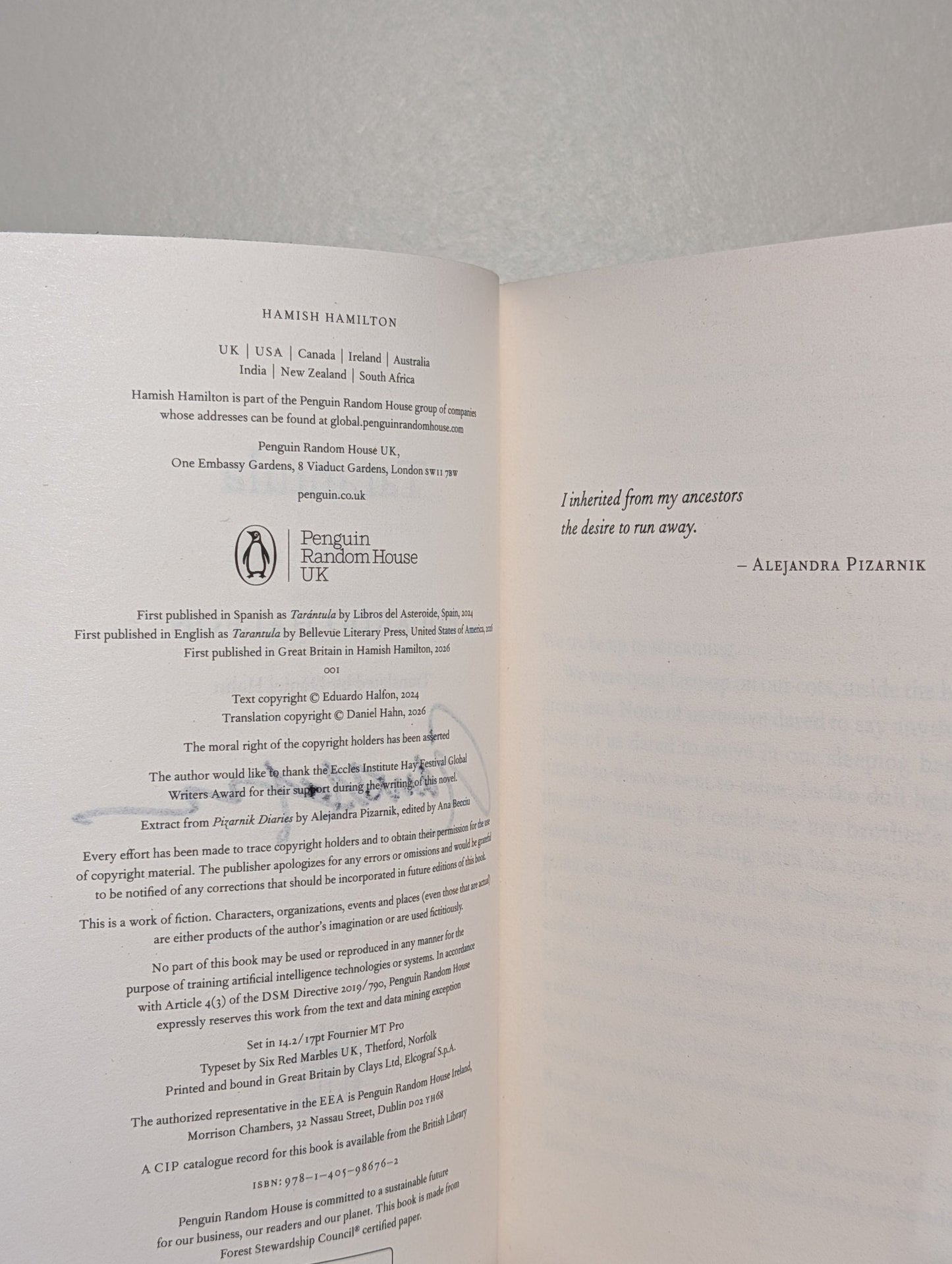 Tarantula by Eduardo Halfon (Signed to Title Page) - Fialta Books