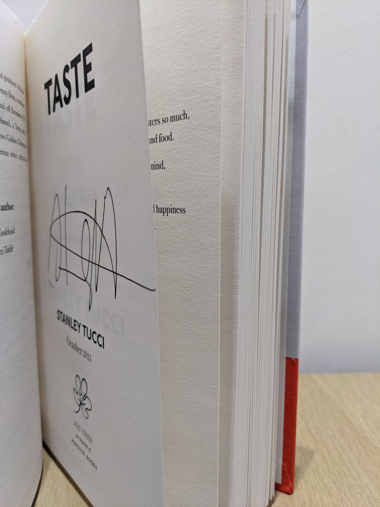 Taste: My Life Through Food by Stanley Tucci (Signed First Edition) - Fialta Books