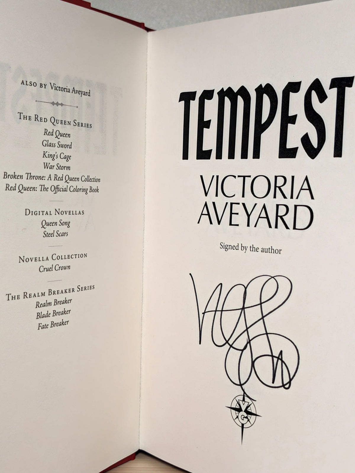 Tempest by Victoria Aveyard (Signed First Edition with sprayed edges) - Fialta Books