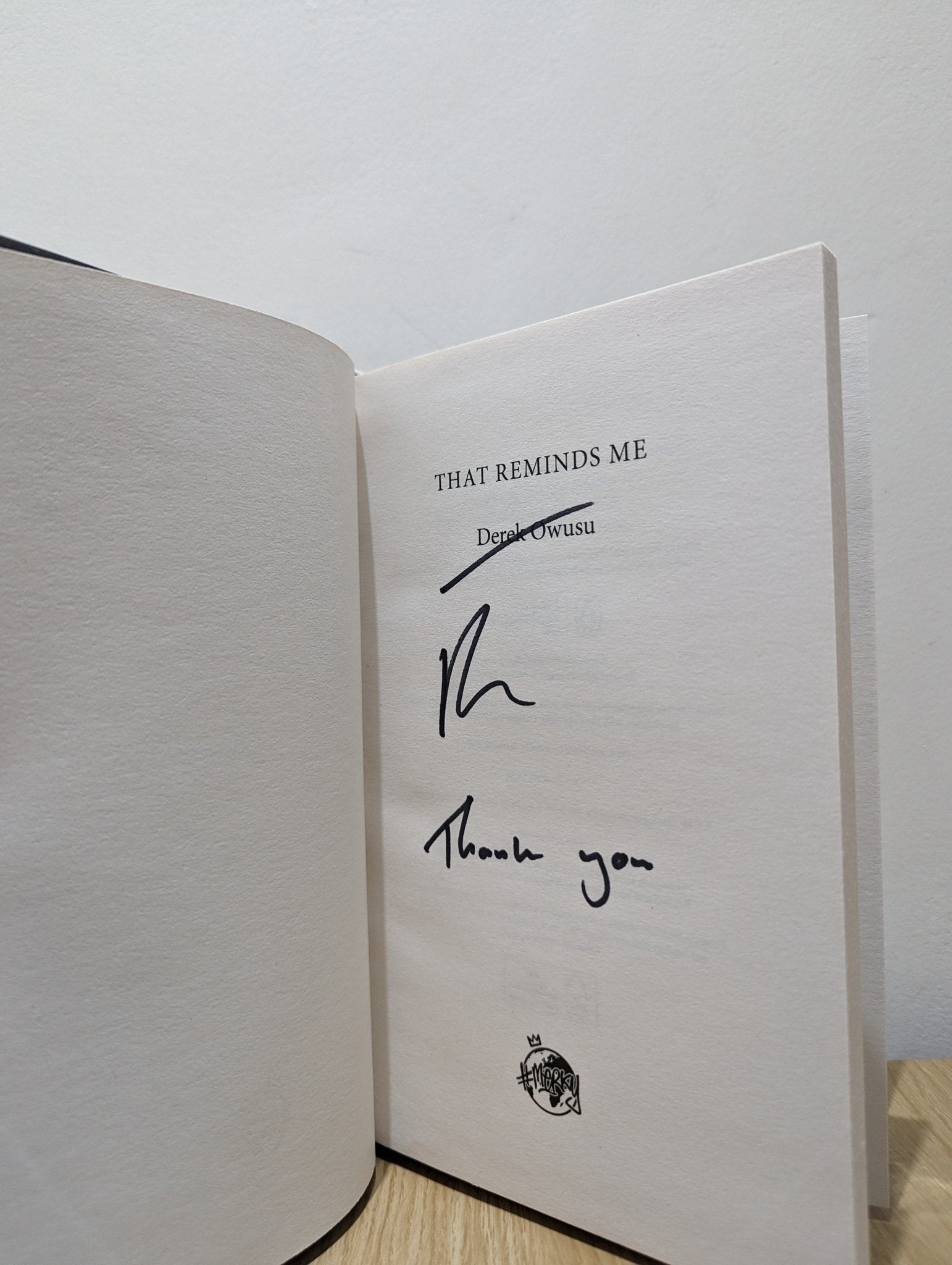 That Reminds Me by Derek Owusu (Signed First Edition) - Fialta Books