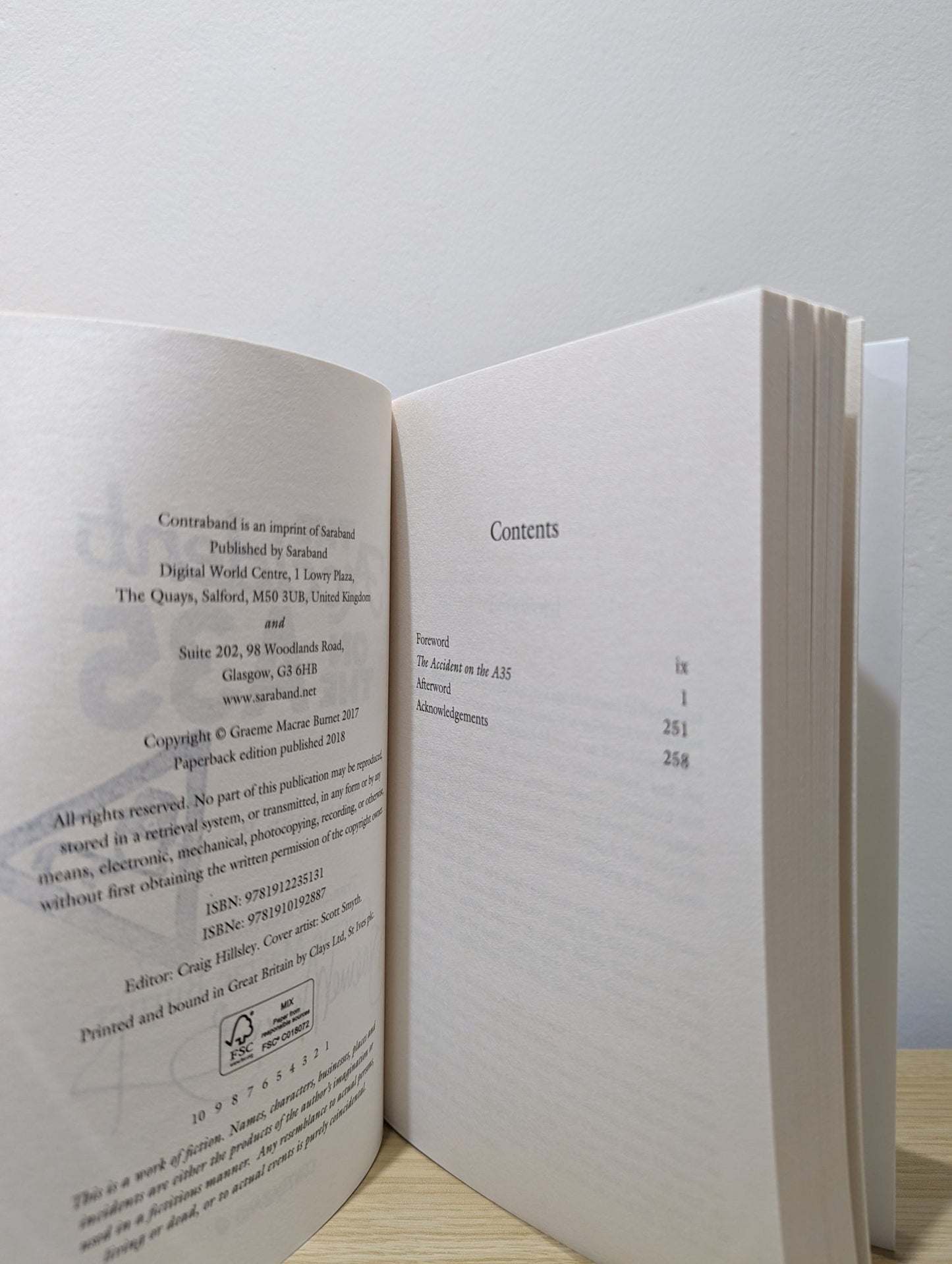 The Accident on the A35 by Graeme Macrae Burnet (Signed First Edition) - Fialta Books