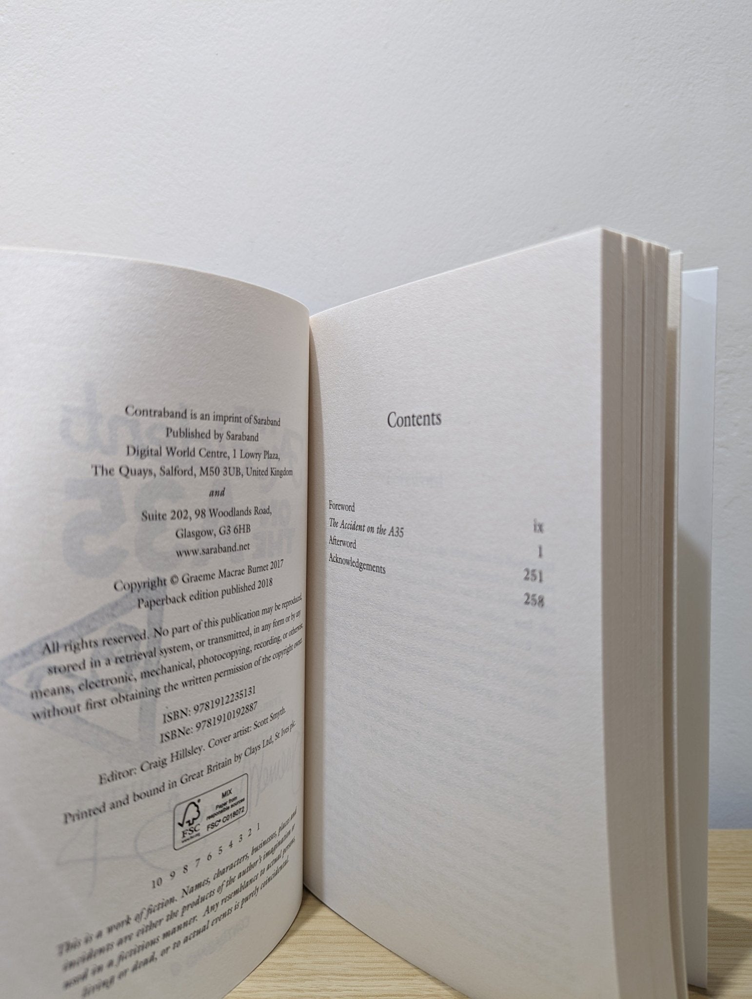 The Accident on the A35 by Graeme Macrae Burnet (Signed First Edition) - Fialta Books