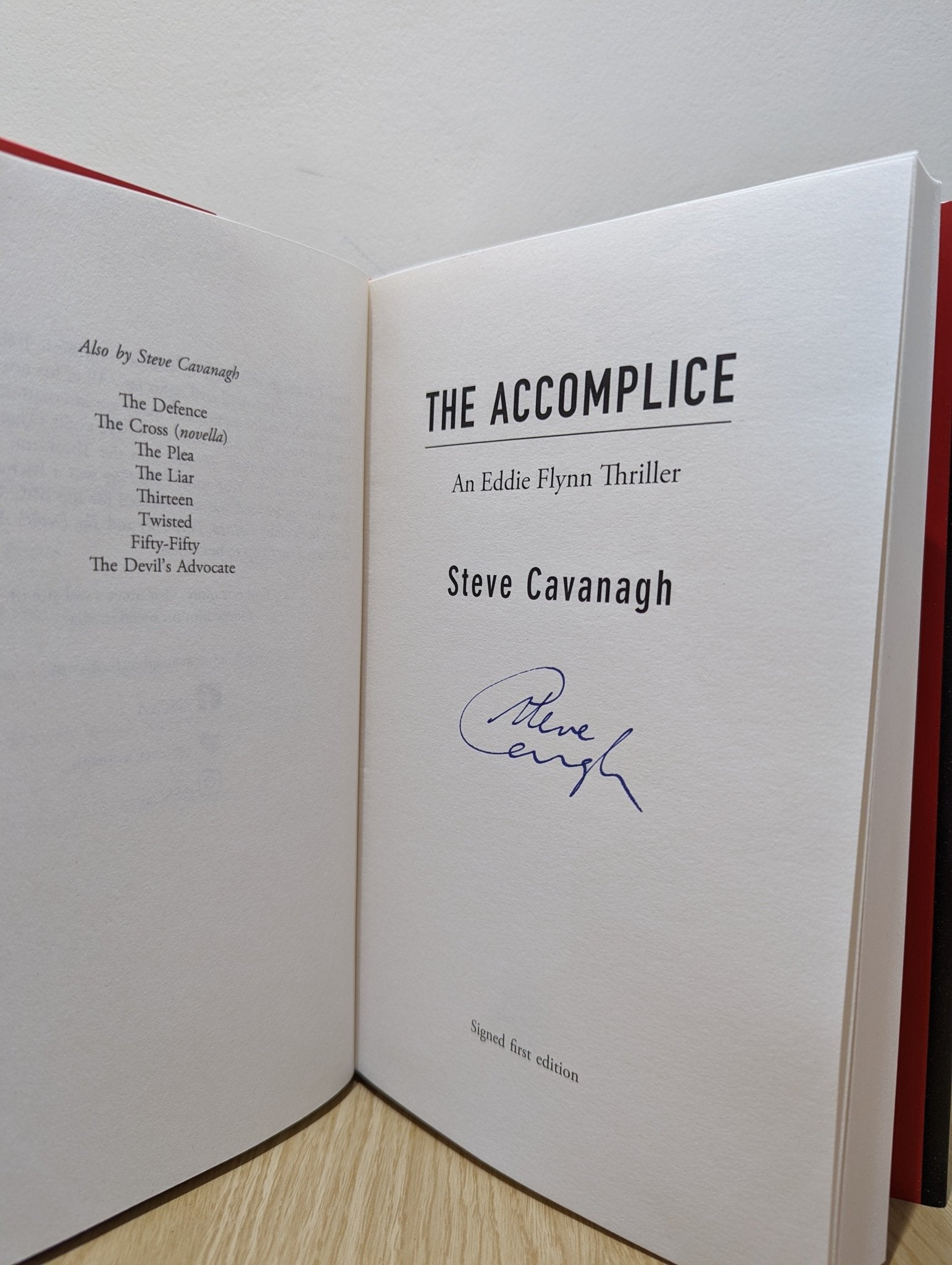 The Accomplice by Steve Cavanagh (Signed First Edition) - Fialta Books