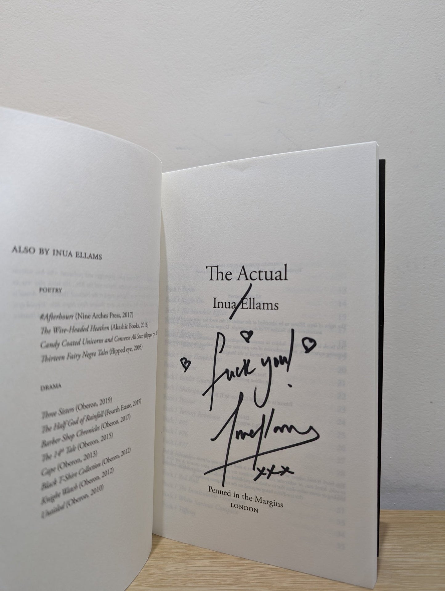 The Actual by Inua Ellams (Signed) - Fialta Books