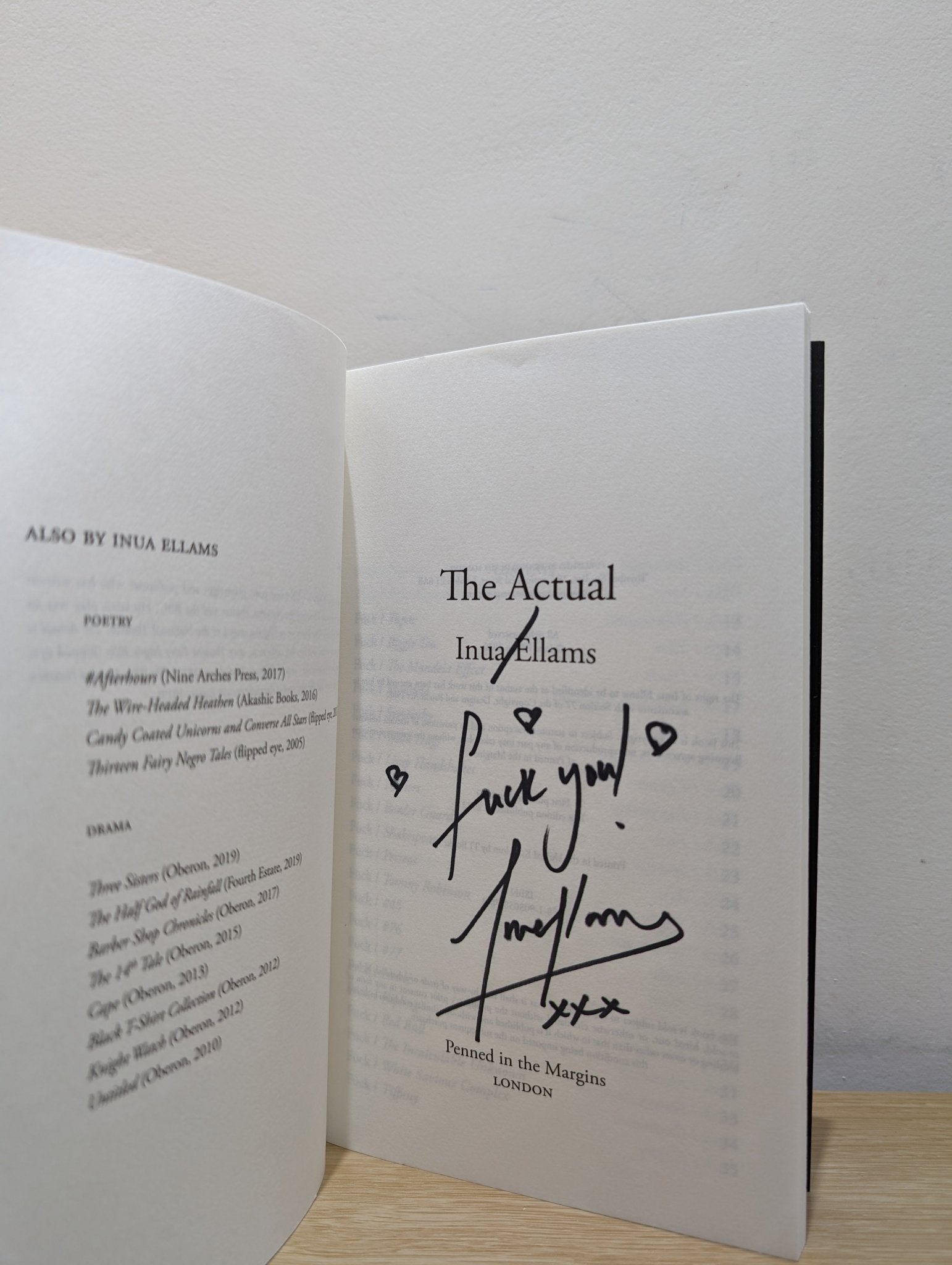 The Actual by Inua Ellams (Signed) - Fialta Books