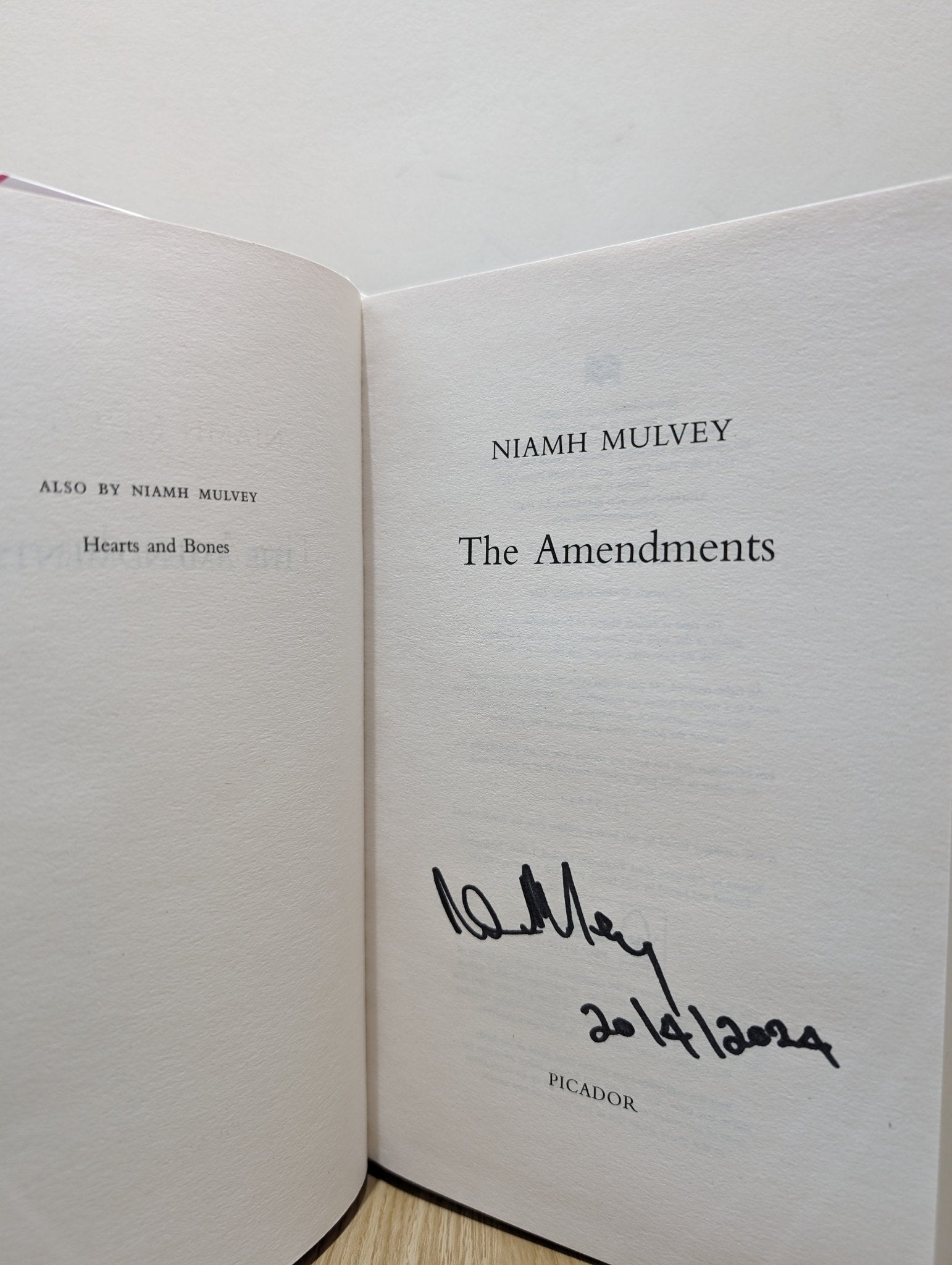 The Amendments by Niamh Mulvey (Signed First Edition) - Fialta Books