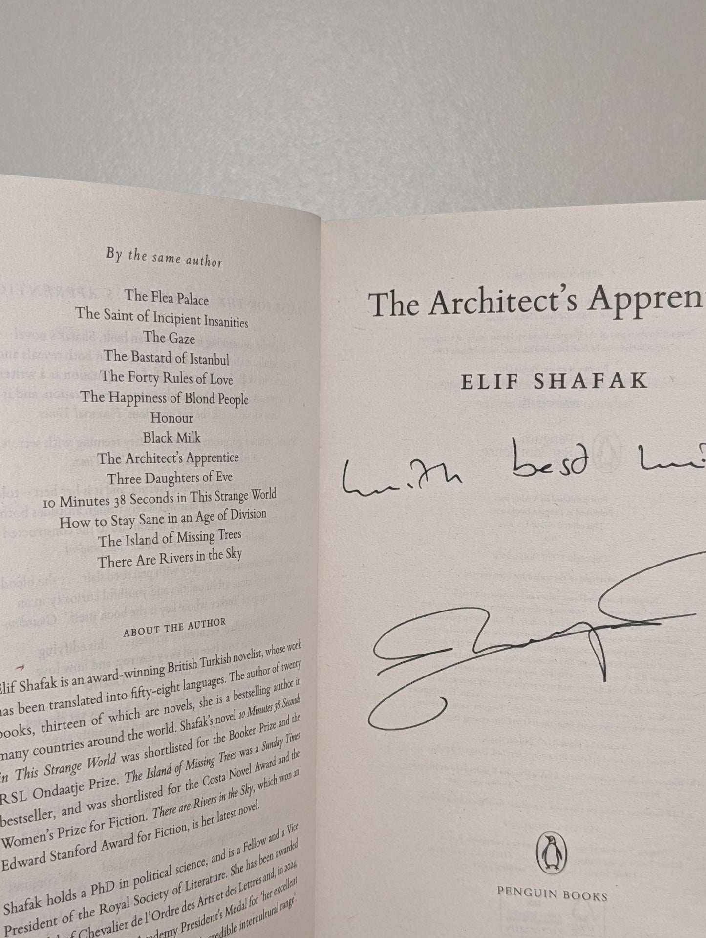 The Architect's Apprentice by Elif Shafak (Signed) - Fialta Books