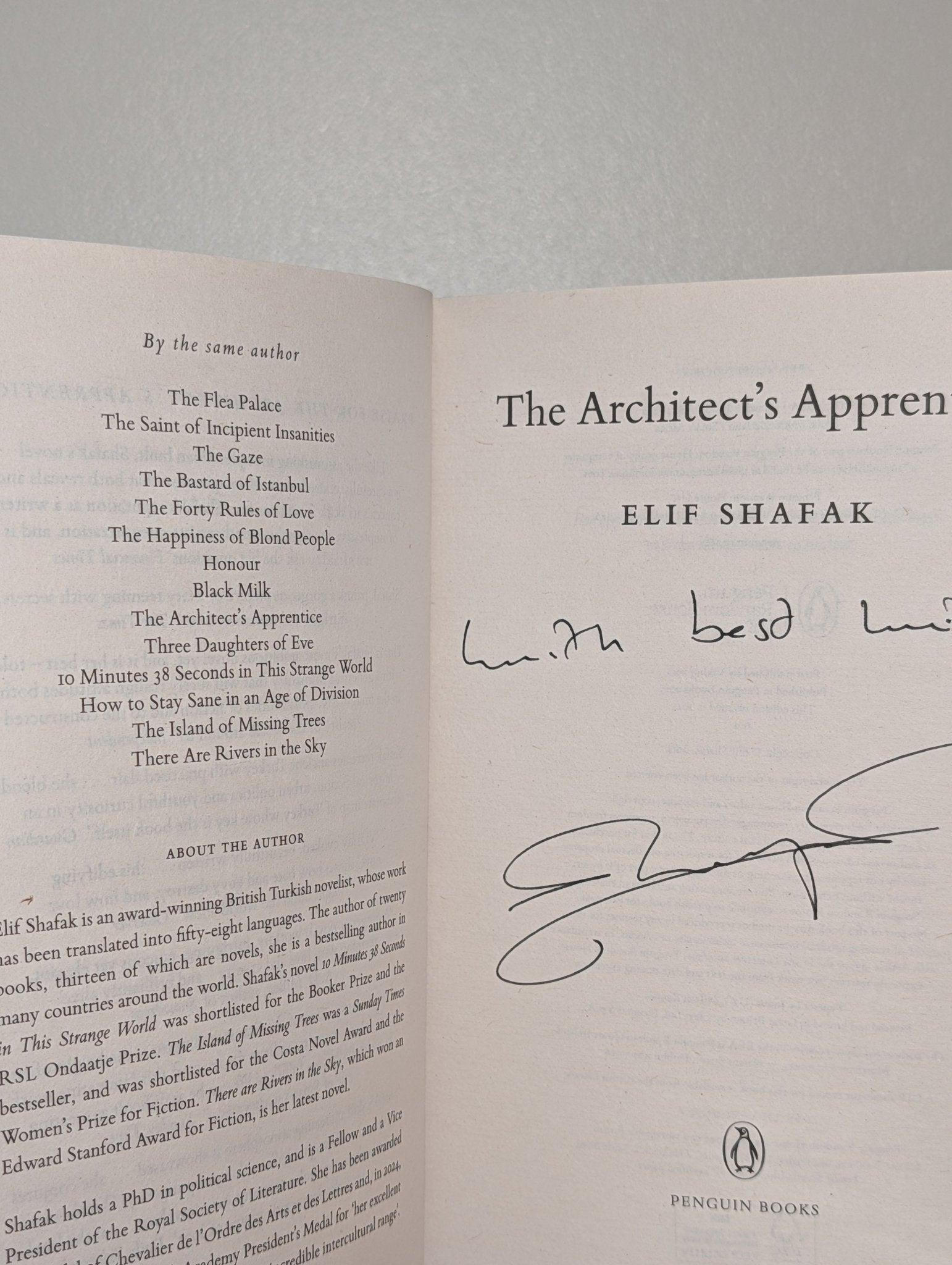 The Architect's Apprentice by Elif Shafak (Signed) - Fialta Books