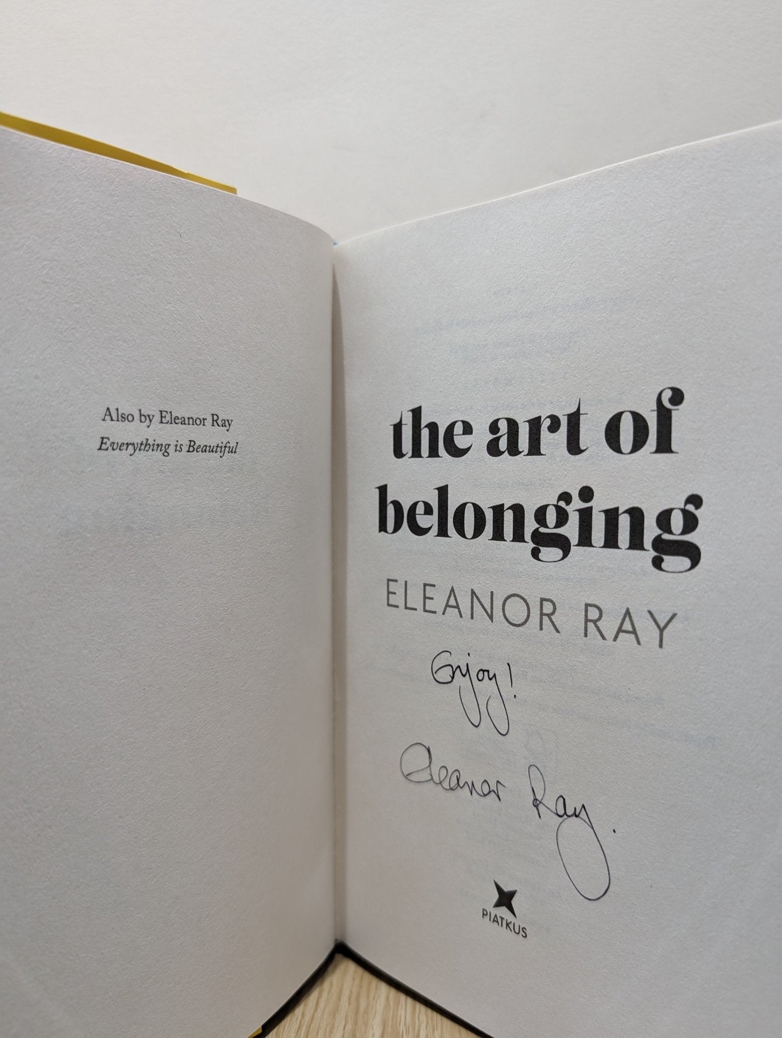 The Art of Belonging by Eleanor Ray (Signed First Edition) - Fialta Books