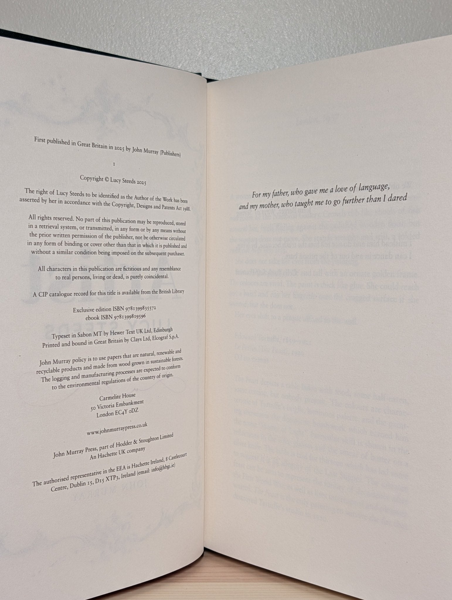 The Artist by Lucy Steeds (Signed Special Edition) - Fialta Books