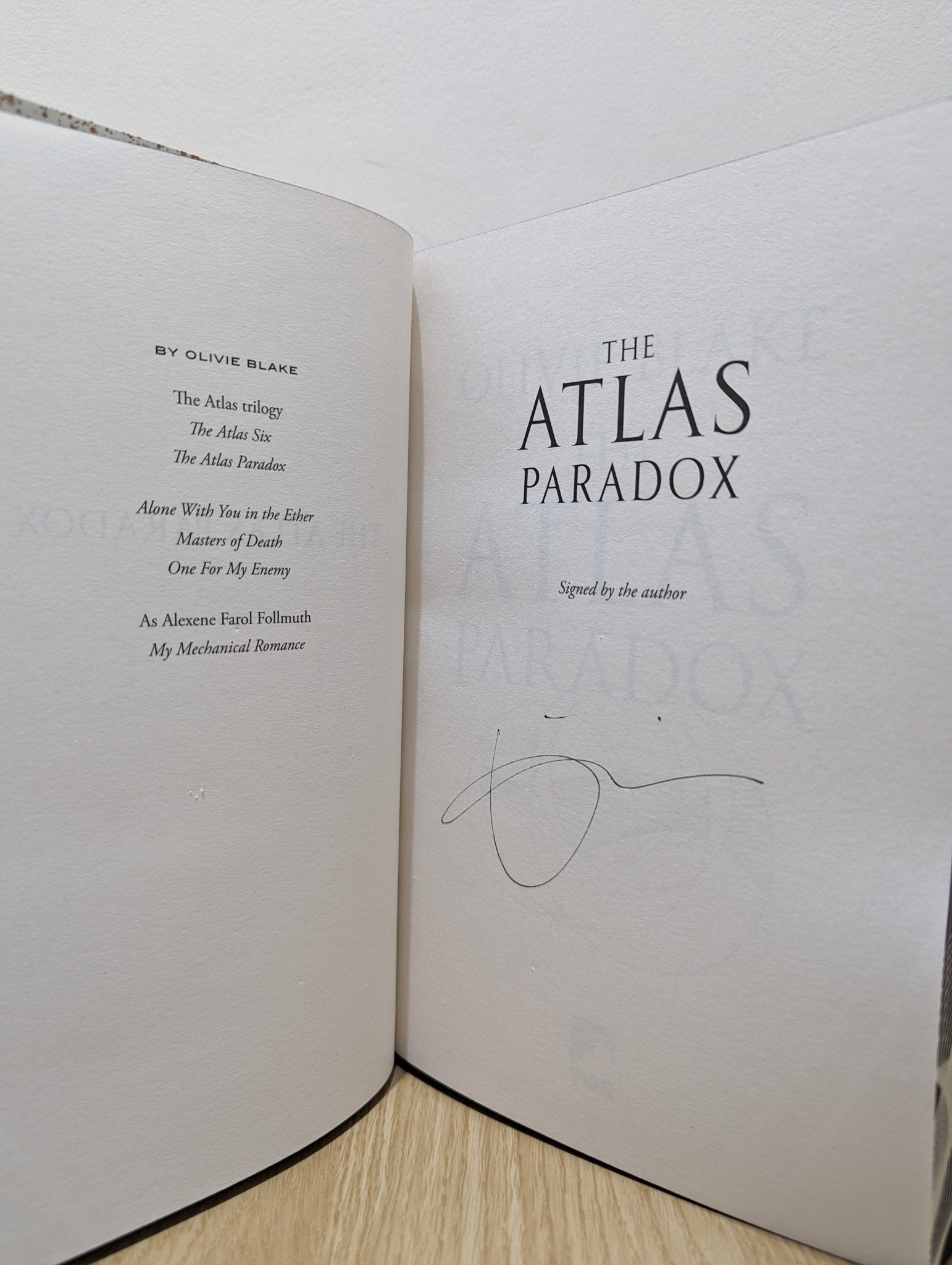The Atlas Paradox by Olivie Blake (Signed First Edition with sprayed edges) - Fialta Books