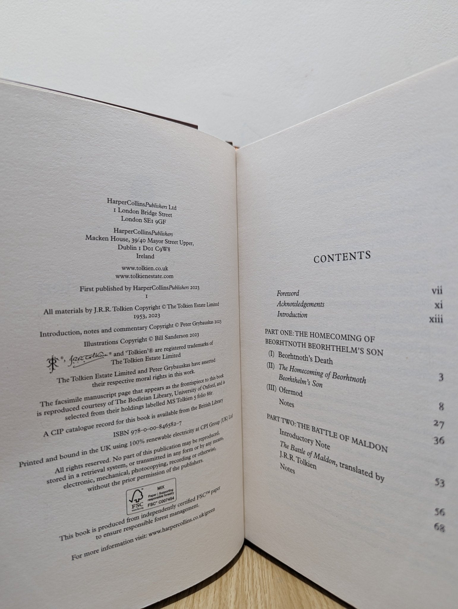 The Battle of Maldon by J. R. R. Tolkien (Signed First Edition) - Fialta Books