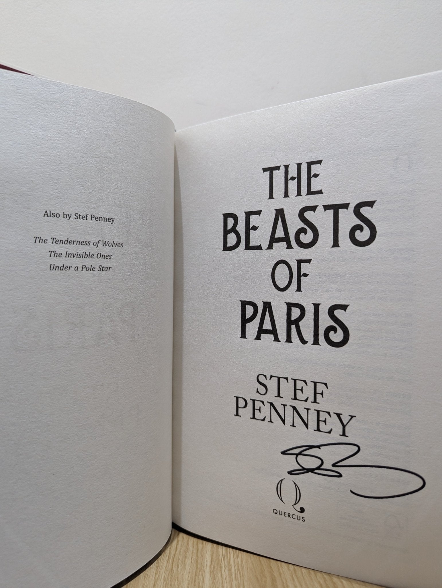 The Beasts of Paris by Stef Penney (Signed First Edition) - Fialta Books