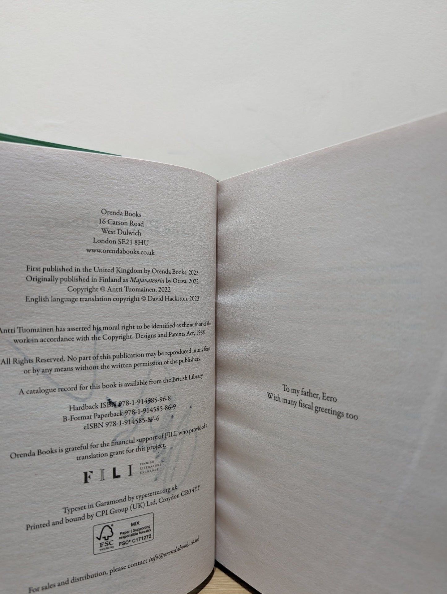 The Beaver Theory by Antti Tuomainen (Signed First Edition) - Fialta Books
