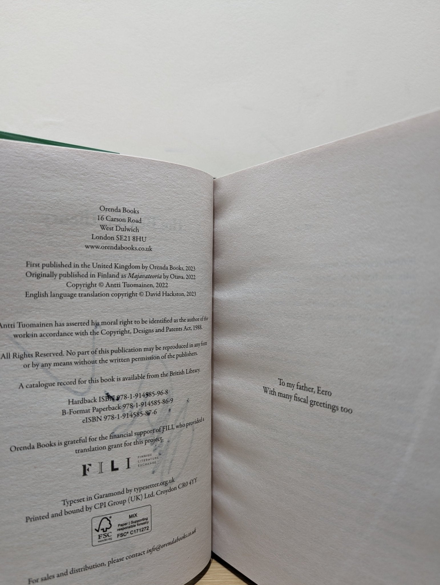 The Beaver Theory by Antti Tuomainen (Signed First Edition) - Fialta Books