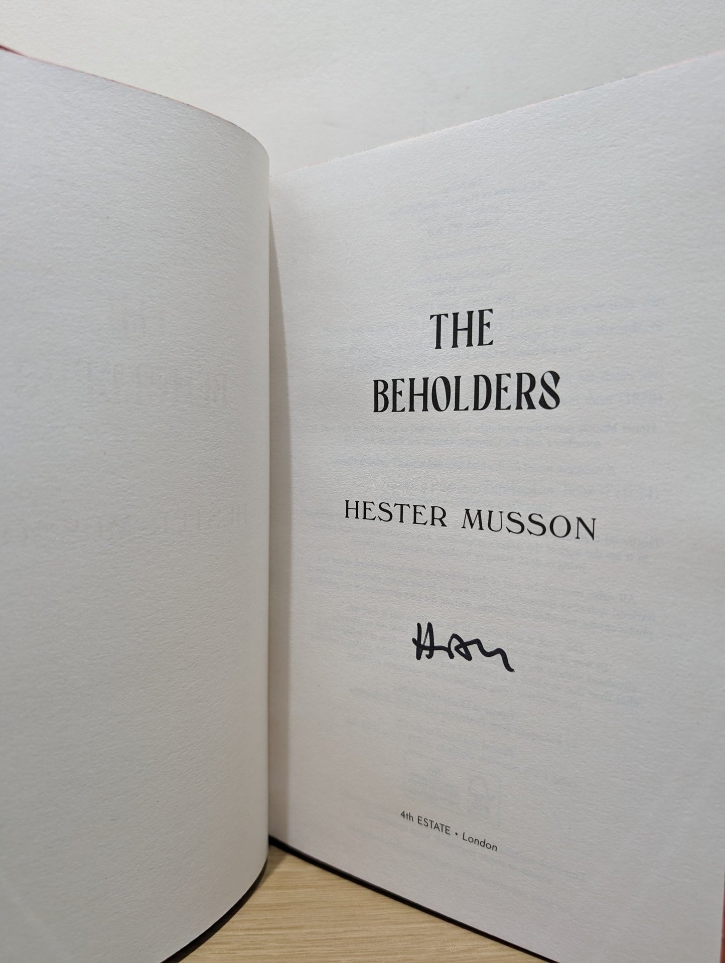 The Beholders by Hester Musson (Signed First Edition with sprayed edges) - Fialta Books