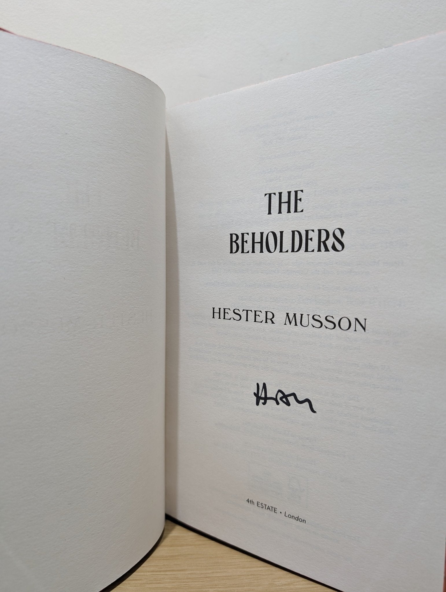The Beholders by Hester Musson (Signed First Edition with sprayed edges) - Fialta Books