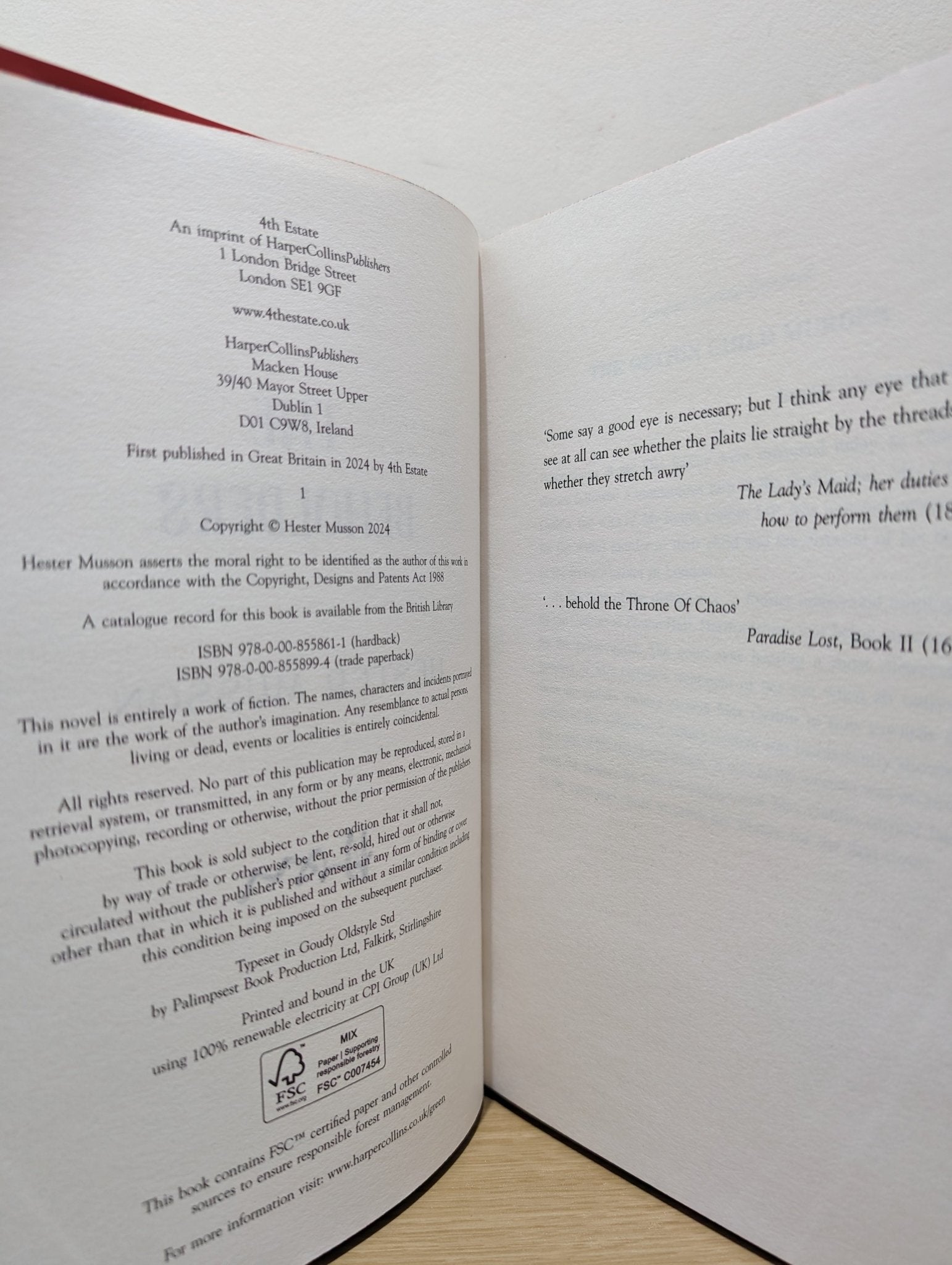 The Beholders by Hester Musson (Signed First Edition with sprayed edges) - Fialta Books