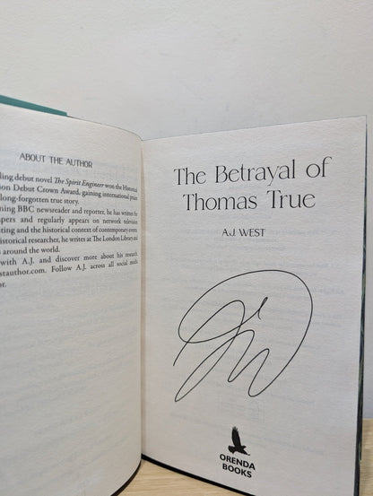 The Betrayal of Thomas True by A. J. West (Signed First Edition with sprayed edges) - Fialta Books