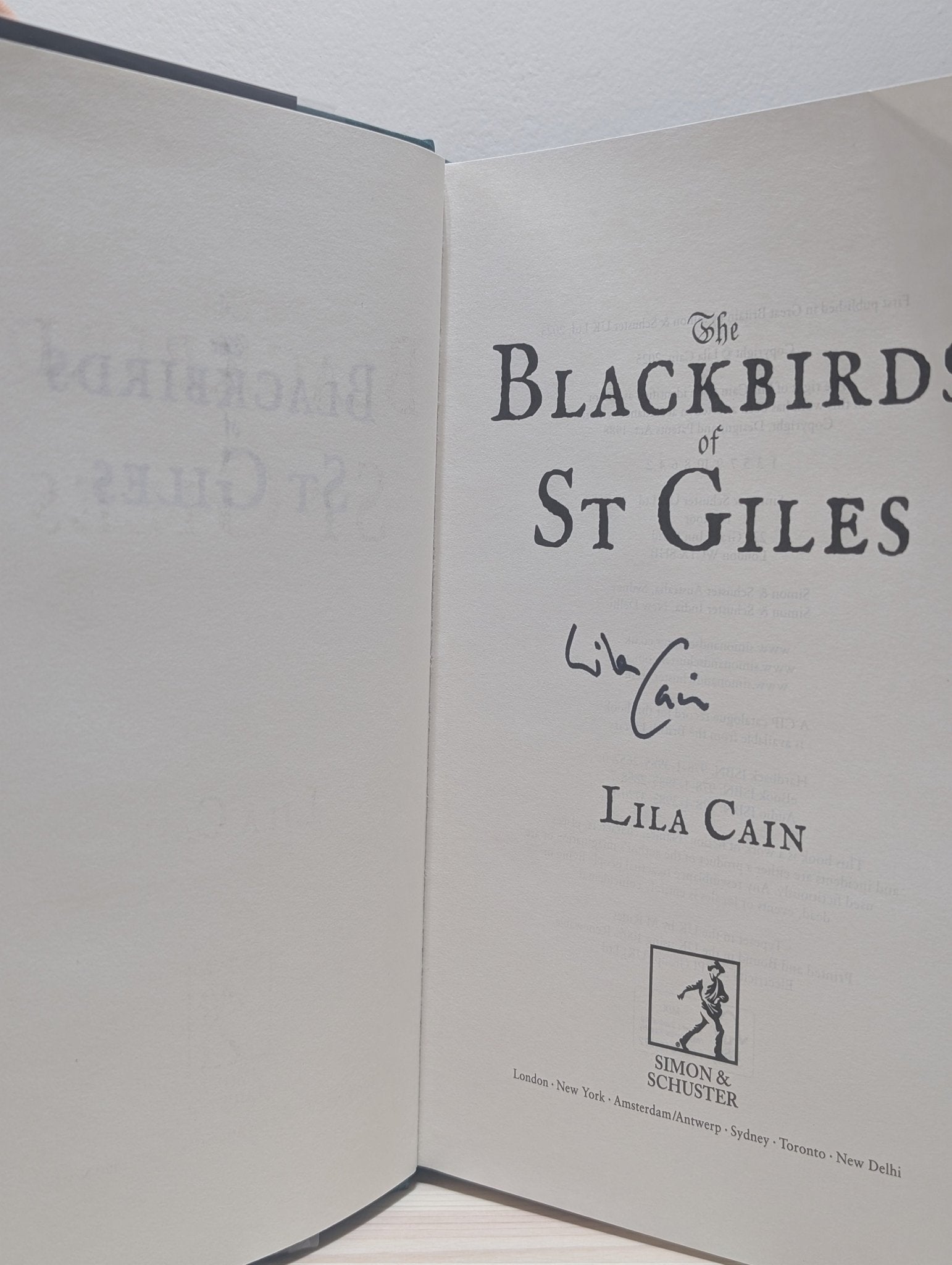 The Blackbirds of St Giles by Lila Cain (Signed First Edition) - Fialta Books