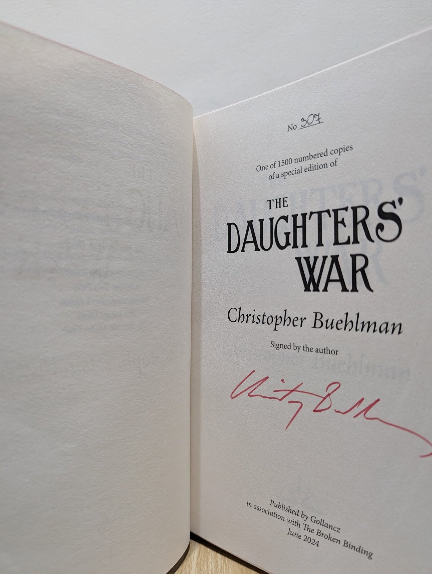 The Blacktongue Thief; Daughters' War by Christopher Buehlman (Signed with sprayed edges) - Fialta Books